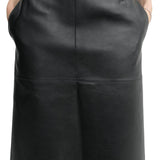 Toteme Paneled Leather Skirt - Vermillion
