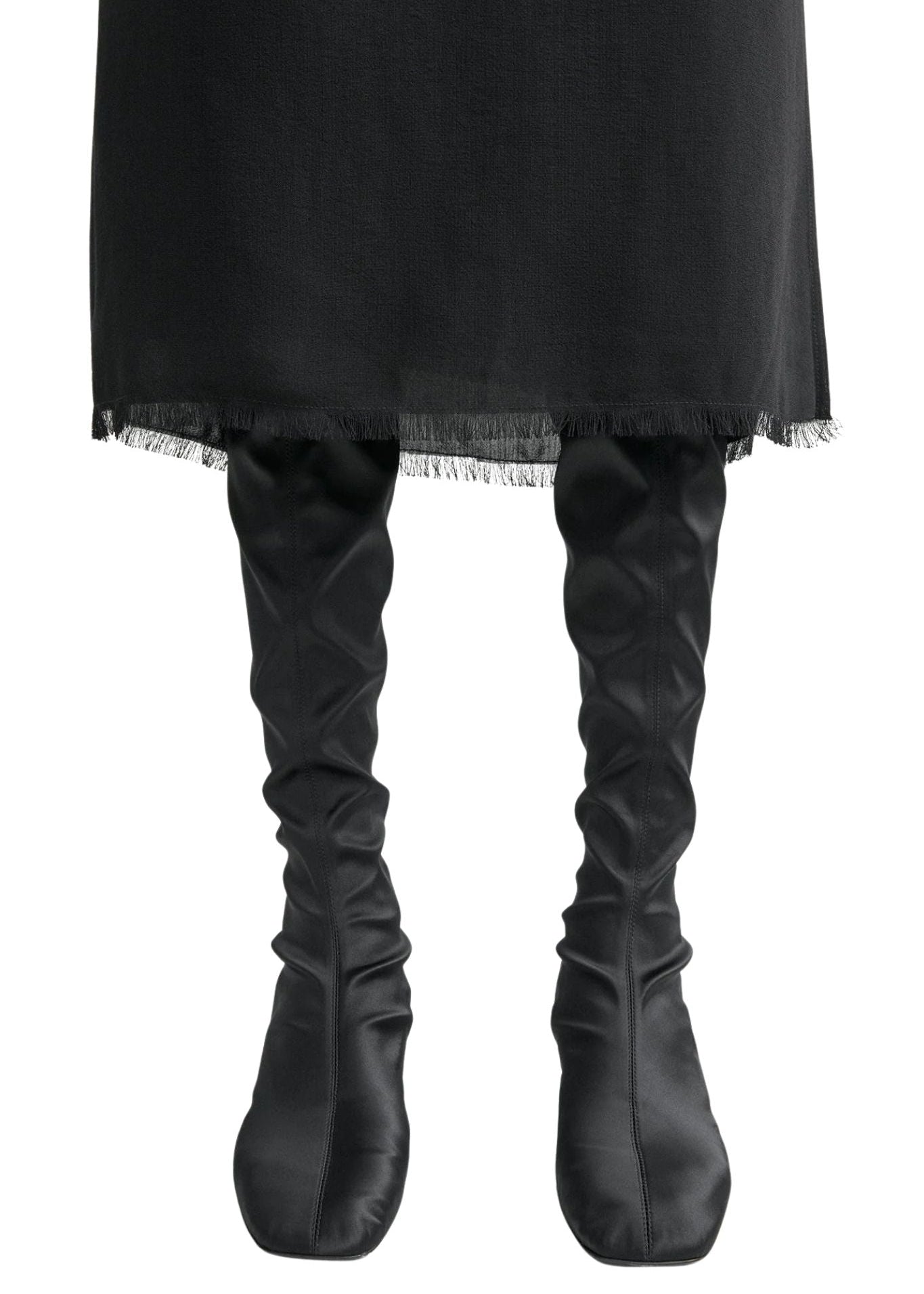 Toteme Satin Knee - high Boots - Vermillion