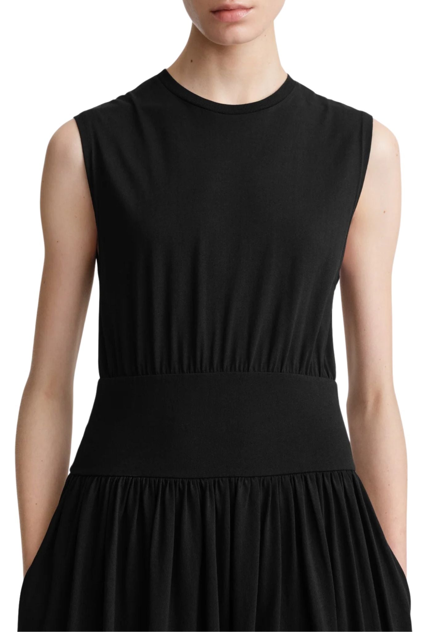 Toteme Sleeveless Cotton Tee Dress - Vermillion