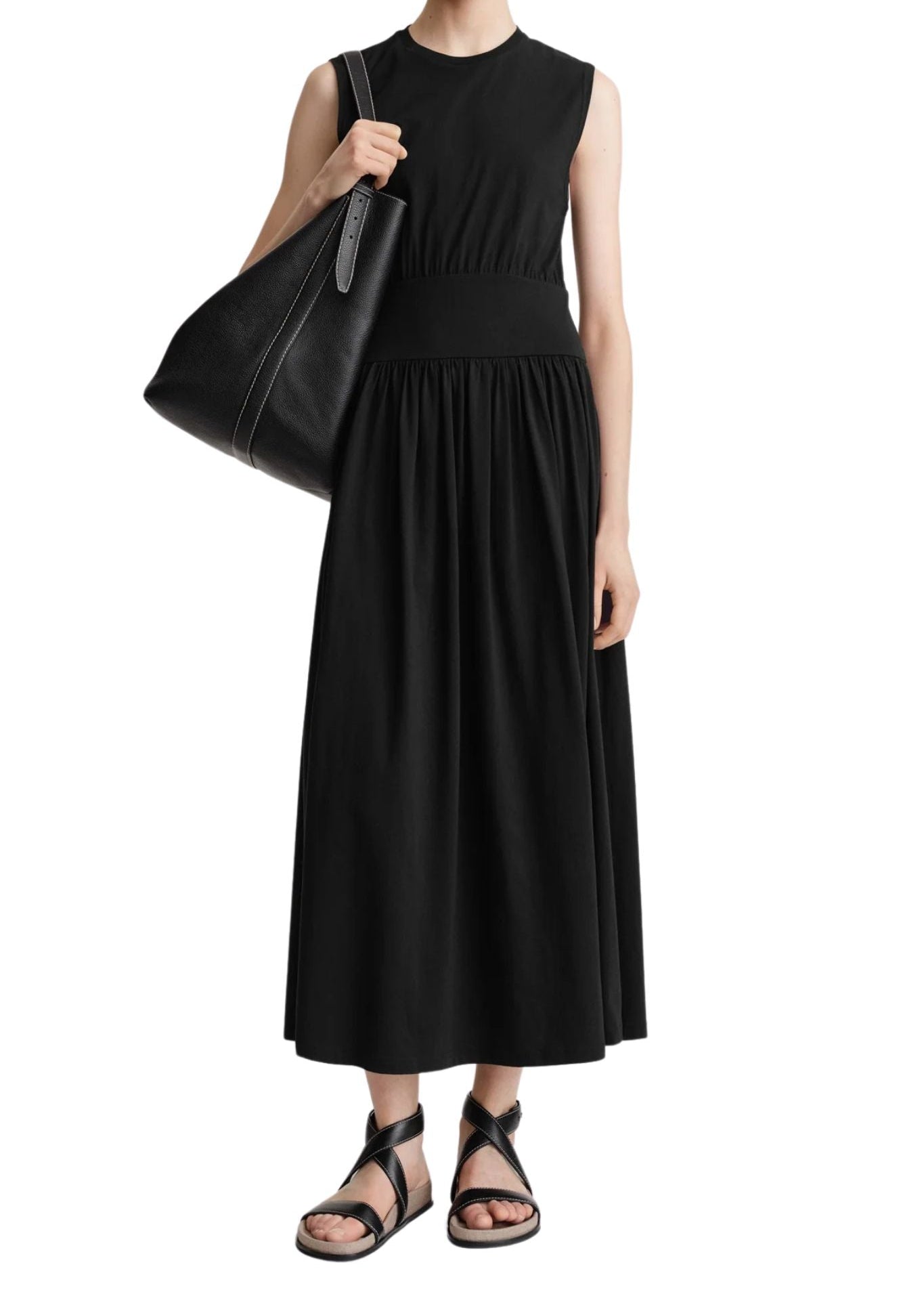 Toteme Sleeveless Cotton Tee Dress - Vermillion