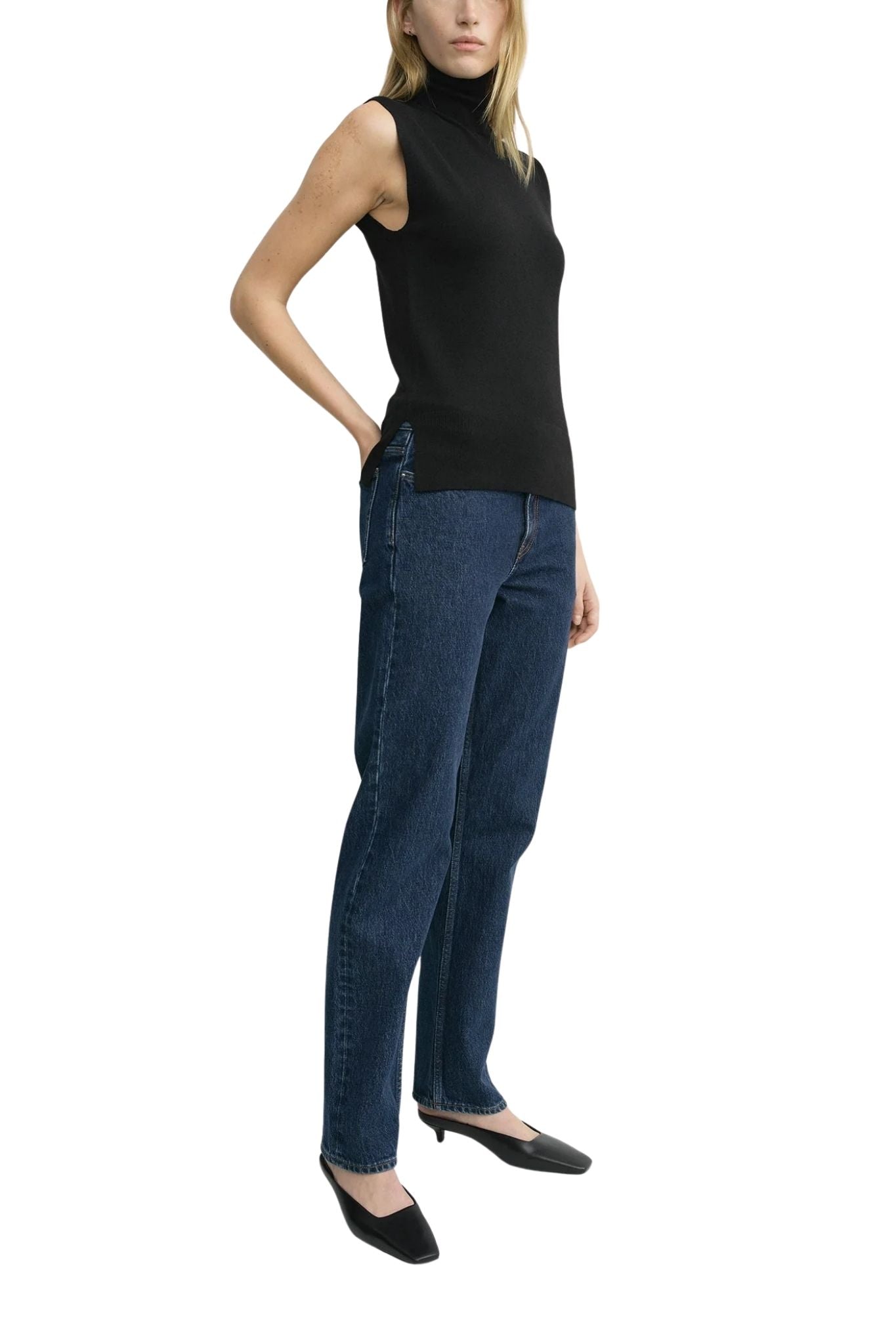 Toteme Sleeveless Fine Turtleneck - Vermillion