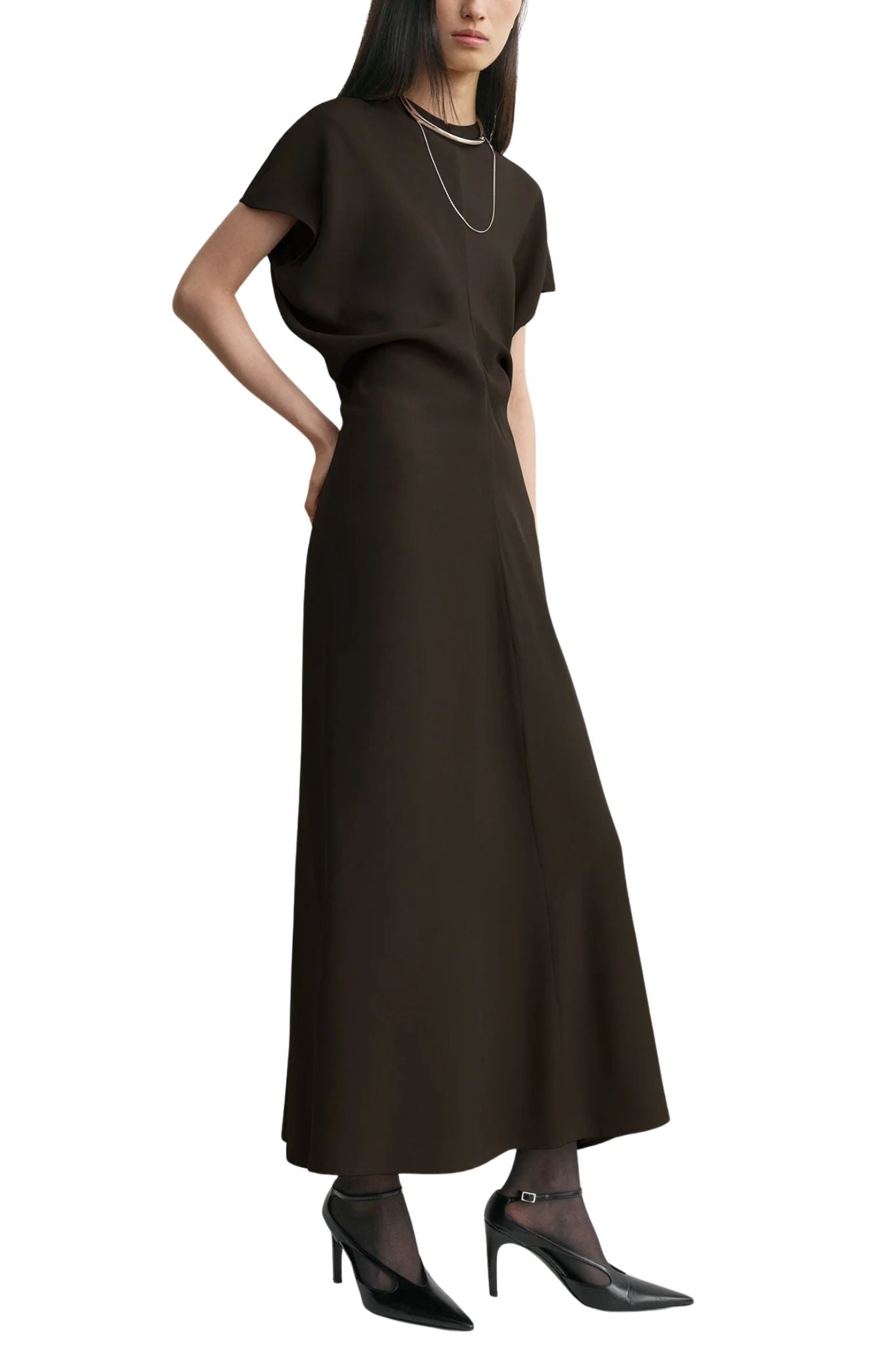 Toteme Slouch Waist Dress - Vermillion