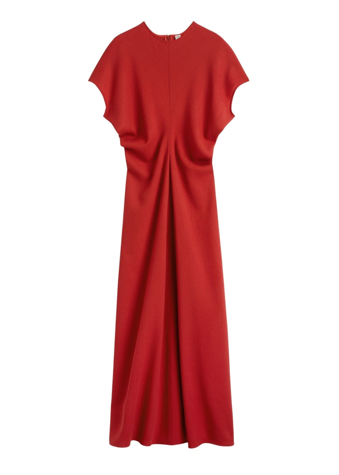 Toteme Slouch Waist Wool Dress - Vermillion