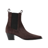 Toteme Suede City Boots - Vermillion