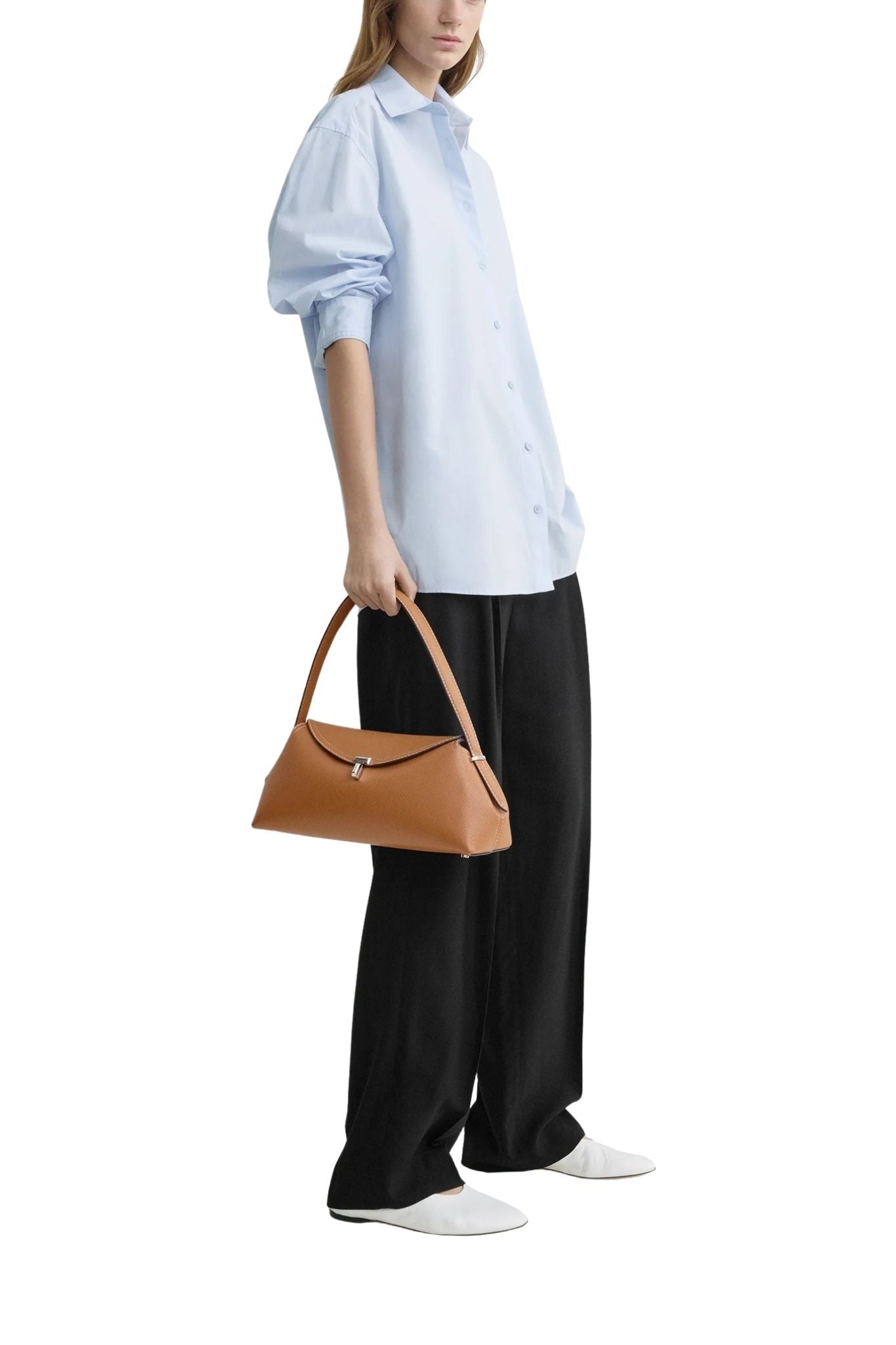 Toteme T - lock Grained - leather Shoulder Bag - Vermillion