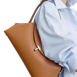 Toteme T - lock Grained - leather Shoulder Bag - Vermillion
