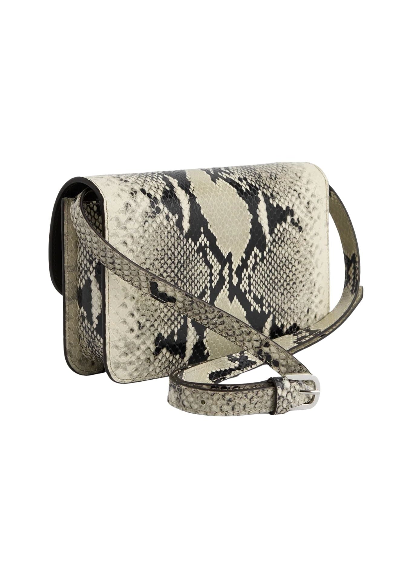 Toteme T-Lock Python Embossed Crossbody - Vermillion