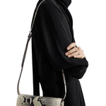 Toteme T-Lock Python Embossed Crossbody - Vermillion