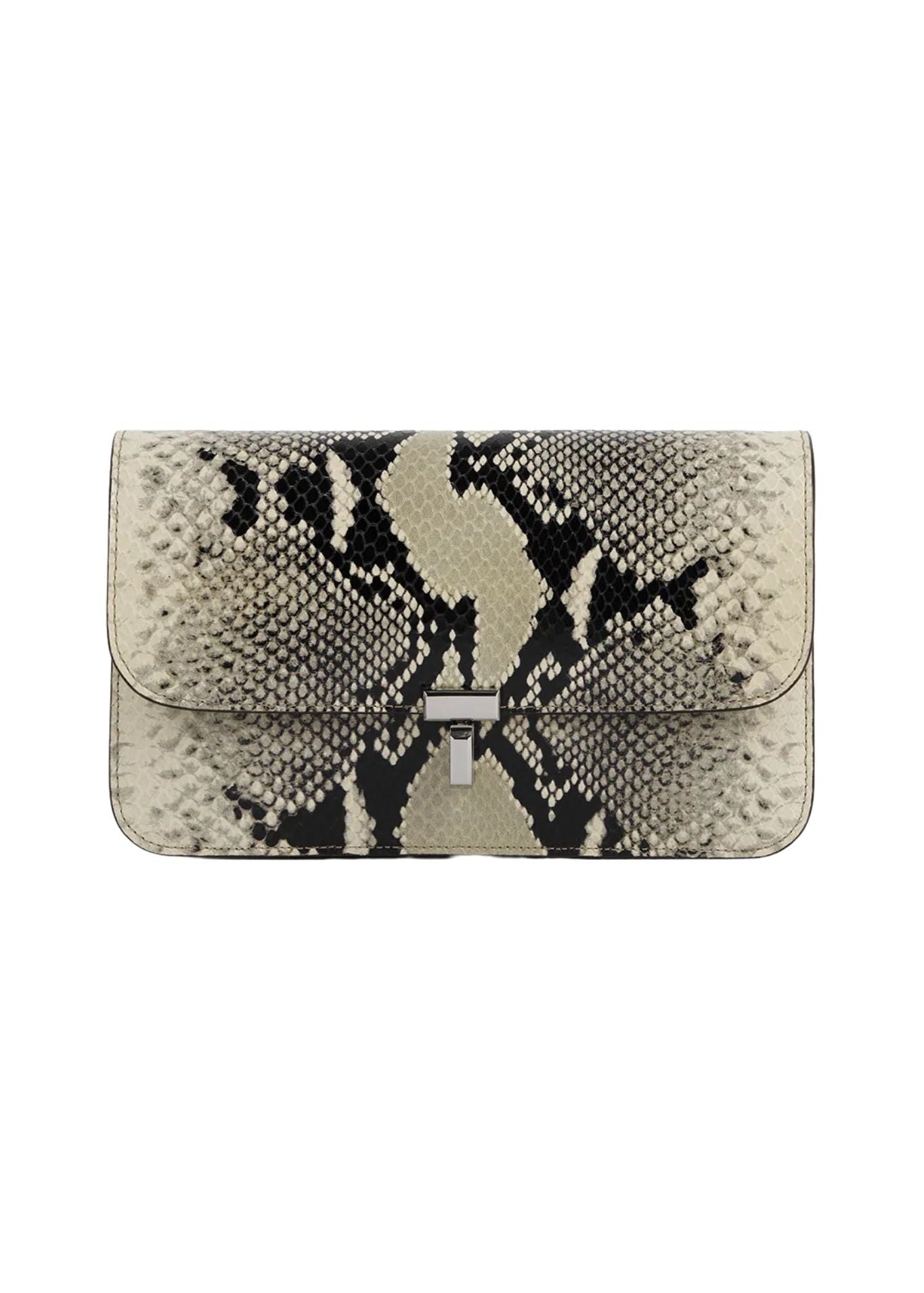 Toteme T-Lock Python Embossed Crossbody - Vermillion