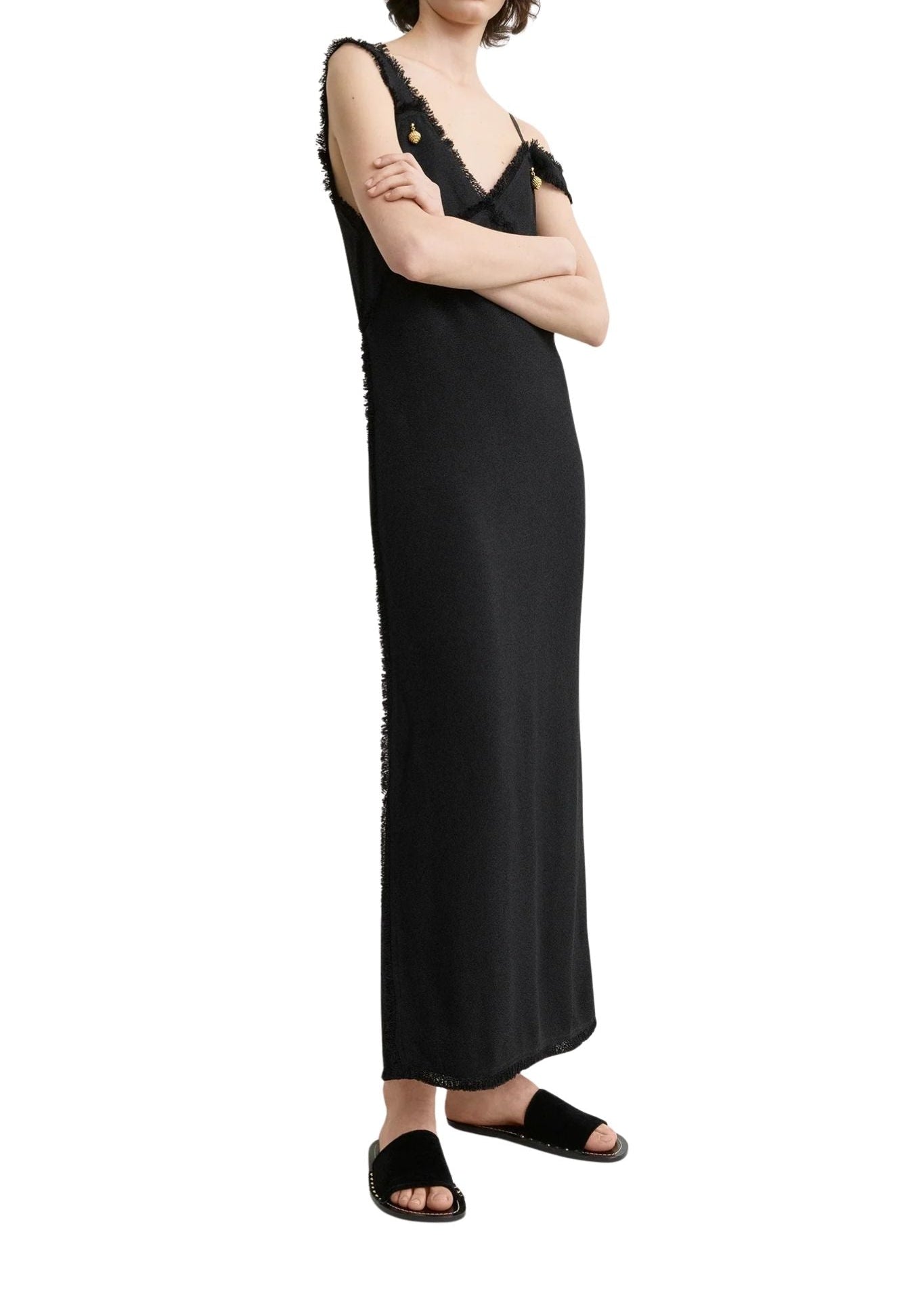 Toteme V - neck Raw Slip Dress - Vermillion