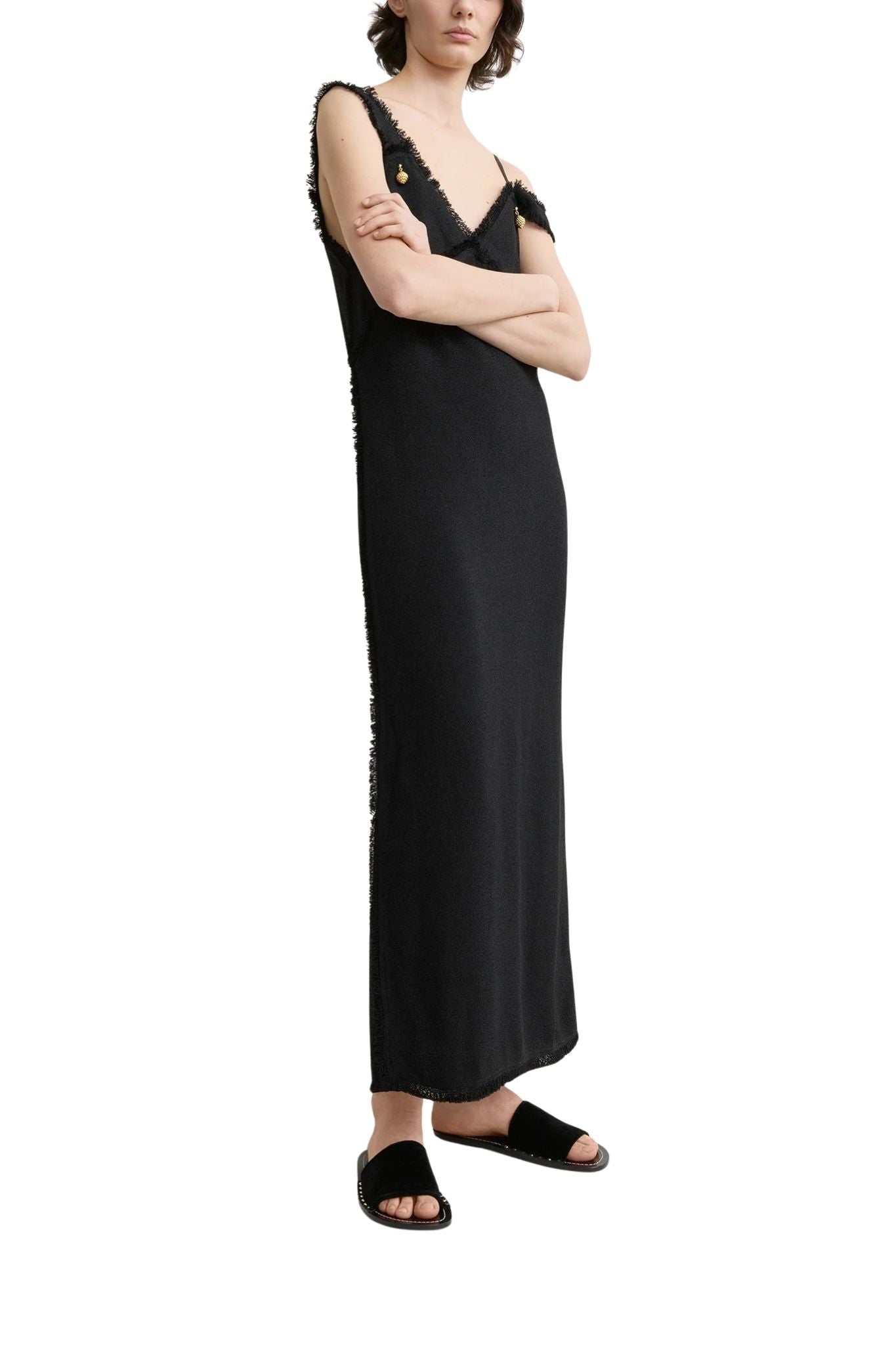 Toteme V - neck Raw Slip Dress - Vermillion