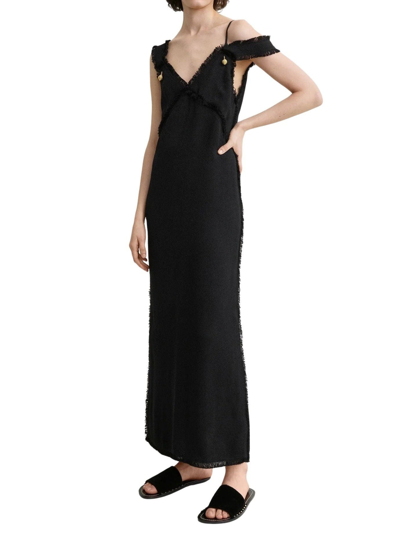 Toteme V - neck Raw Slip Dress - Vermillion