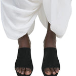 Toteme Velour - Leather Bandeau Mules - Vermillion