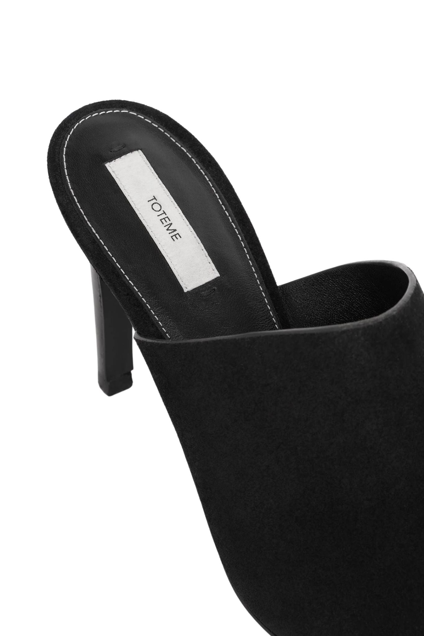 Toteme Velour - Leather Bandeau Mules - Vermillion