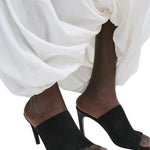 Toteme Velour - Leather Bandeau Mules - Vermillion