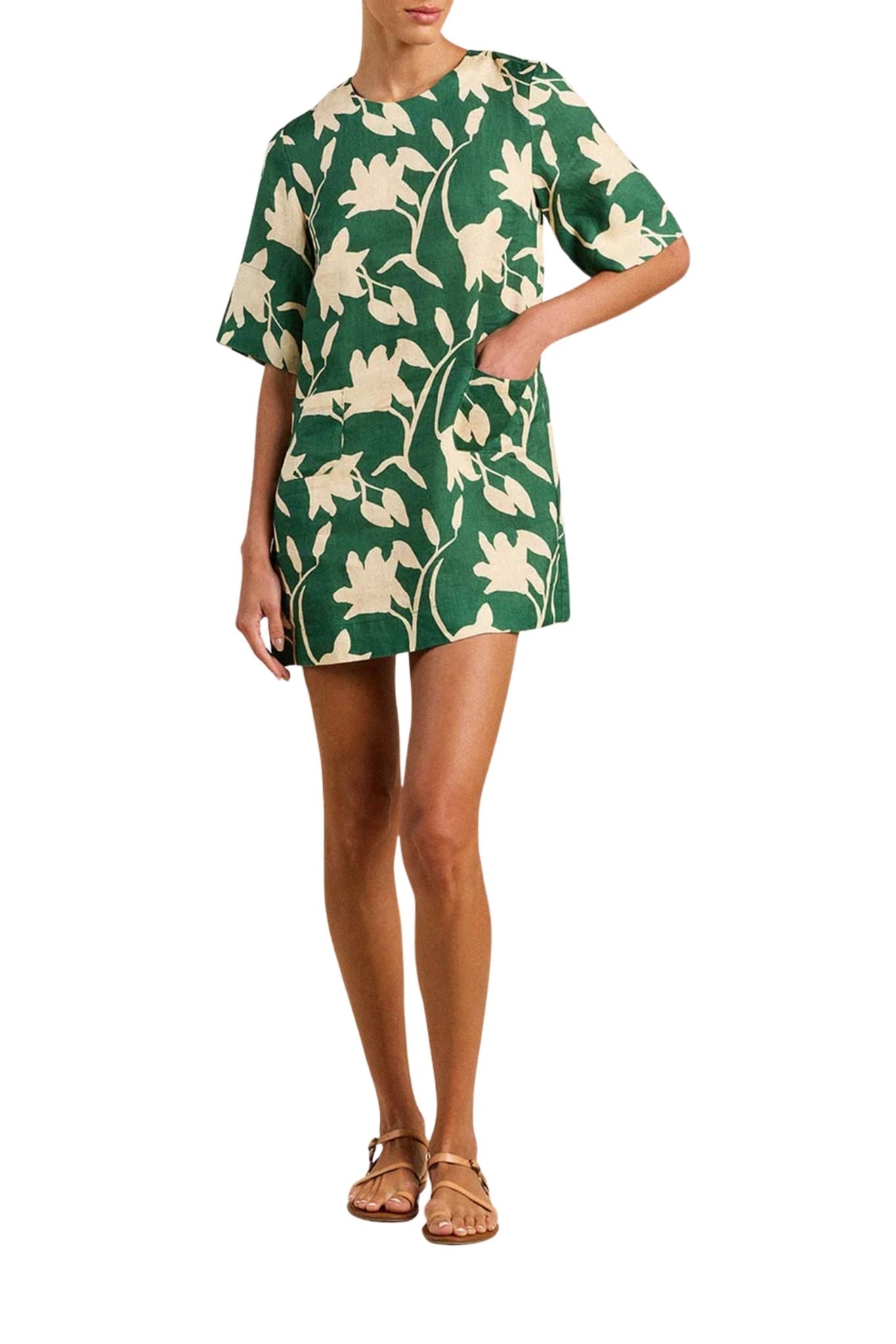 Trovata Manu Dress Madalena Floral - Vermillion