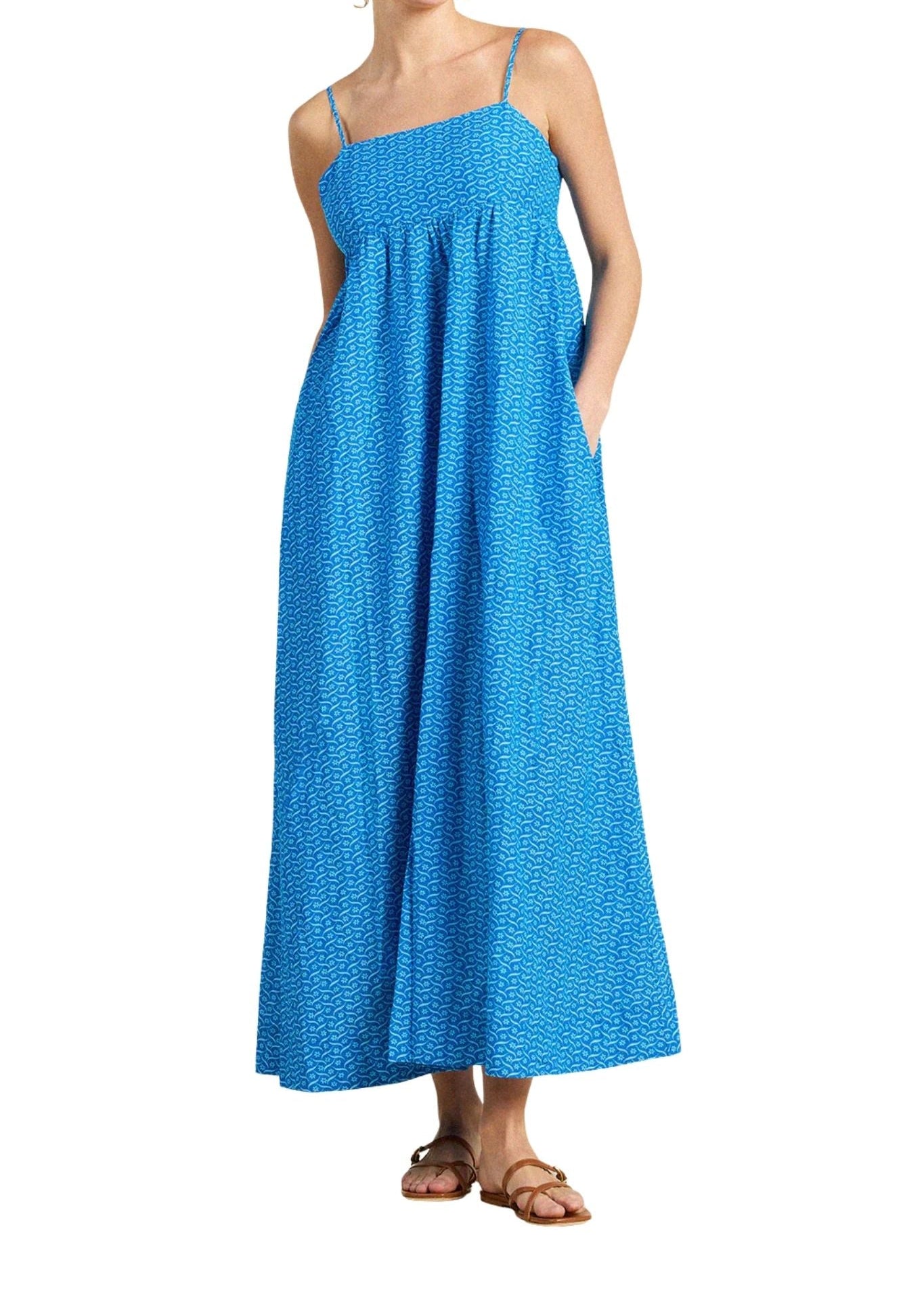 Trovata Mirela Dress Cerulean Floral - Vermillion