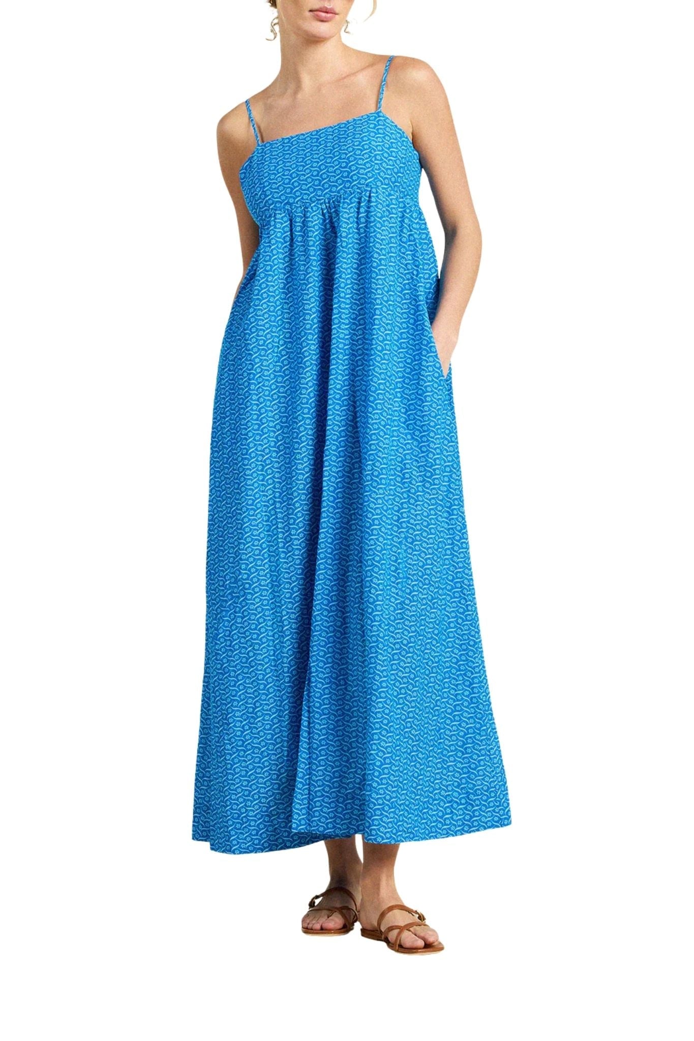 Trovata Mirela Dress Cerulean Floral - Vermillion