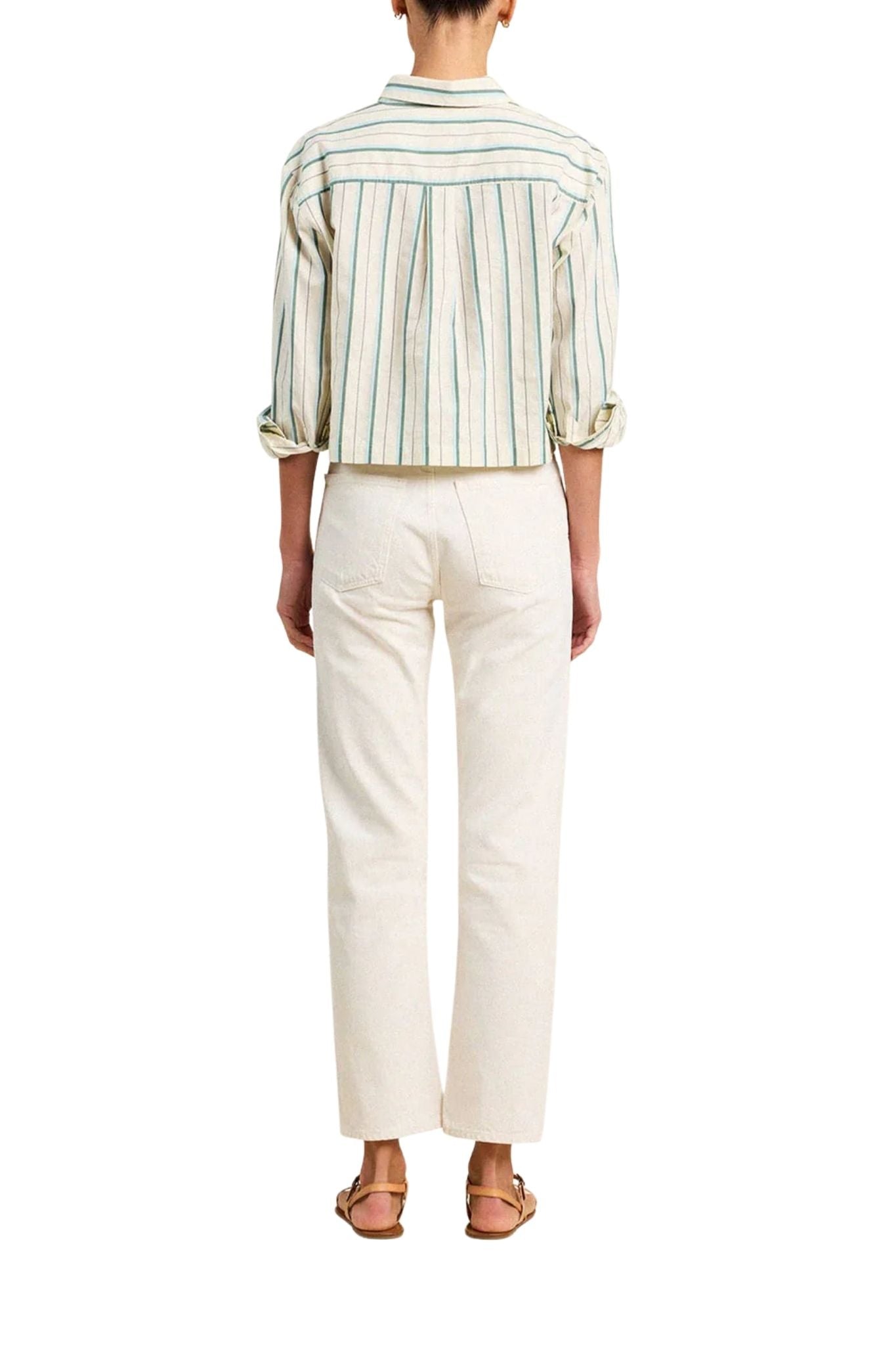 Trovata Nessa Shirt Verde Stripes - Vermillion