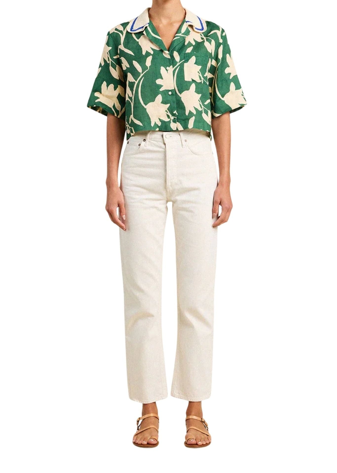 Trovata Thia Shirt Madalena Floral - Vermillion