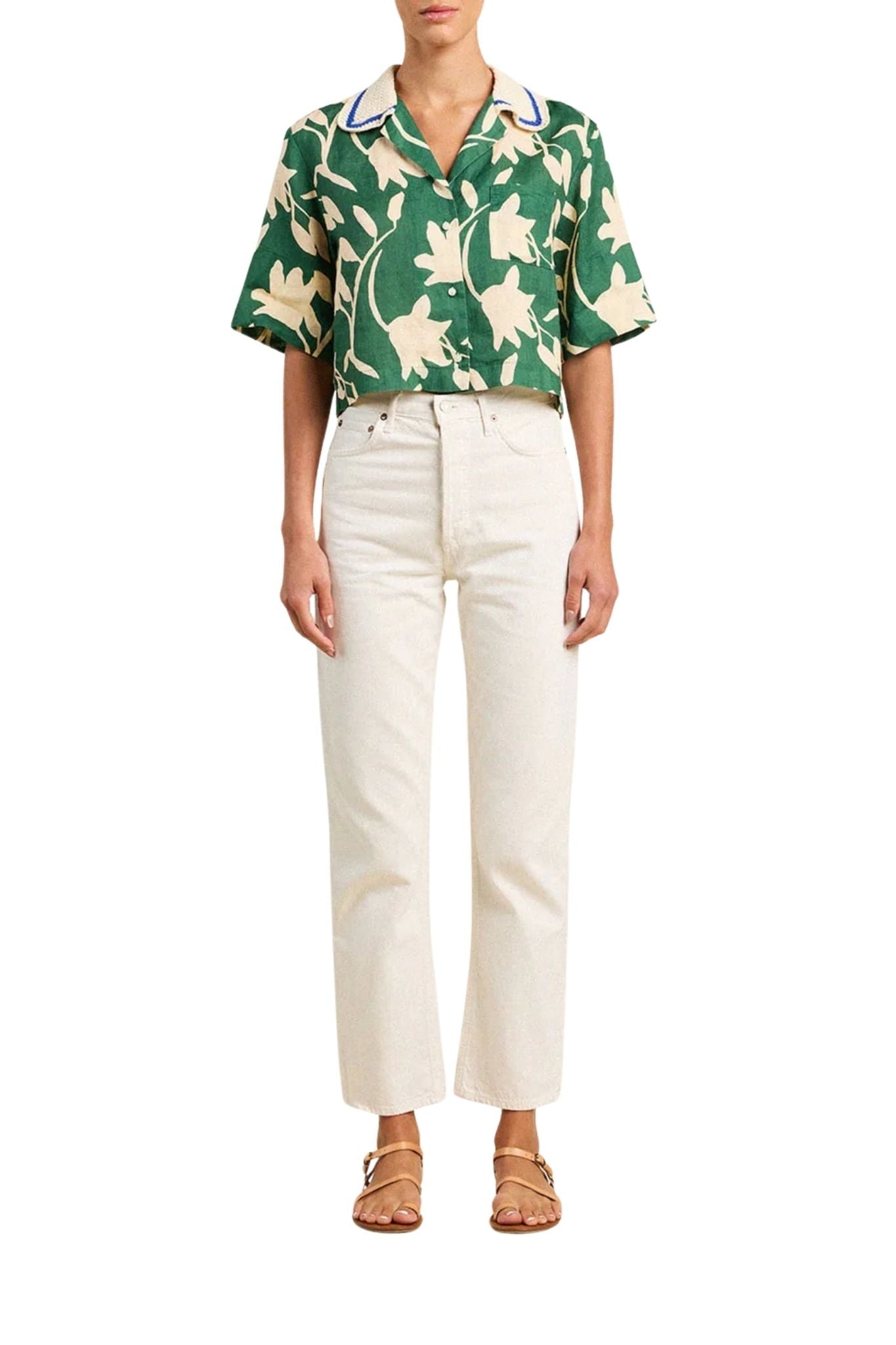 Trovata Thia Shirt Madalena Floral - Vermillion