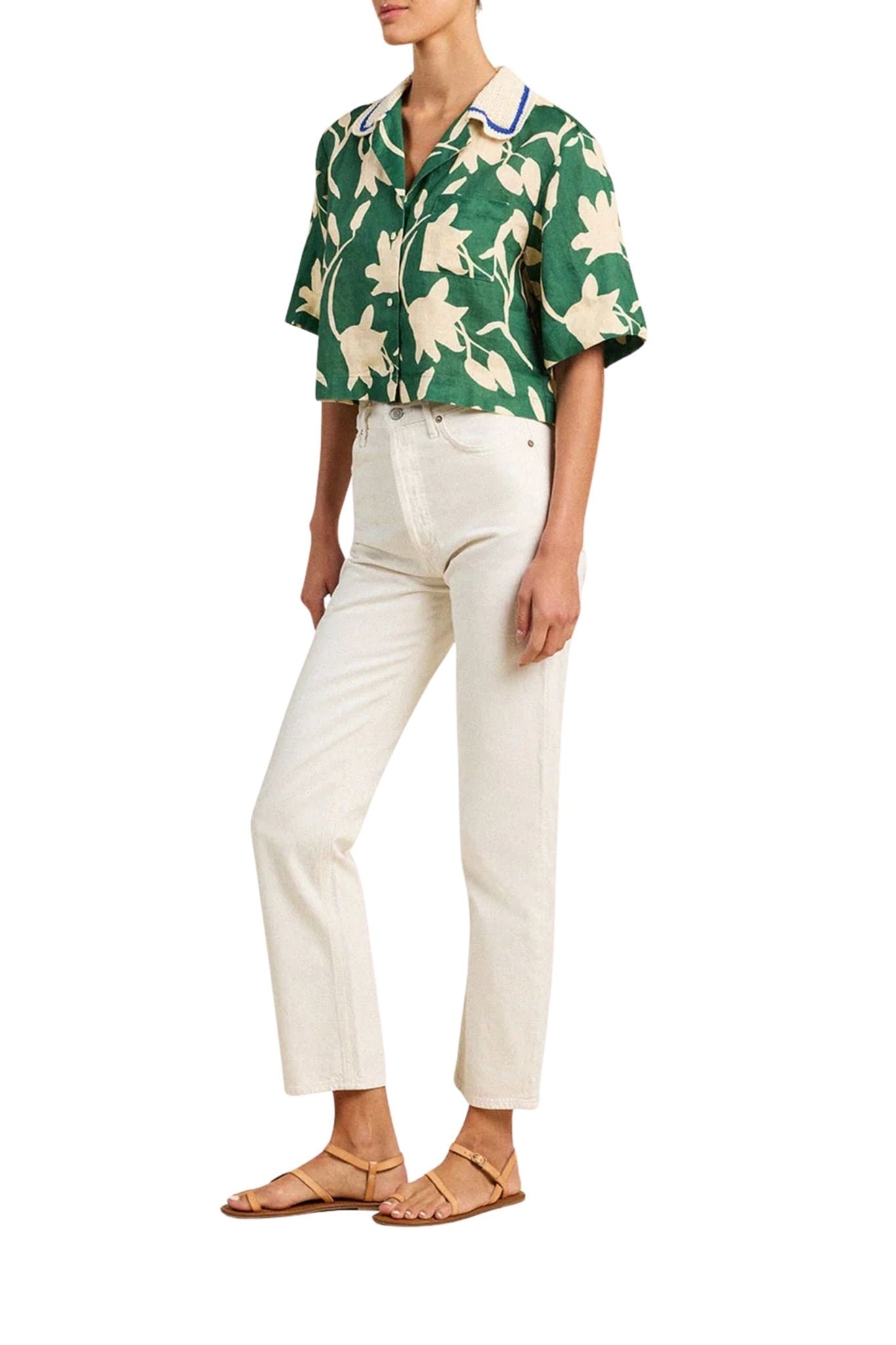 Trovata Thia Shirt Madalena Floral - Vermillion