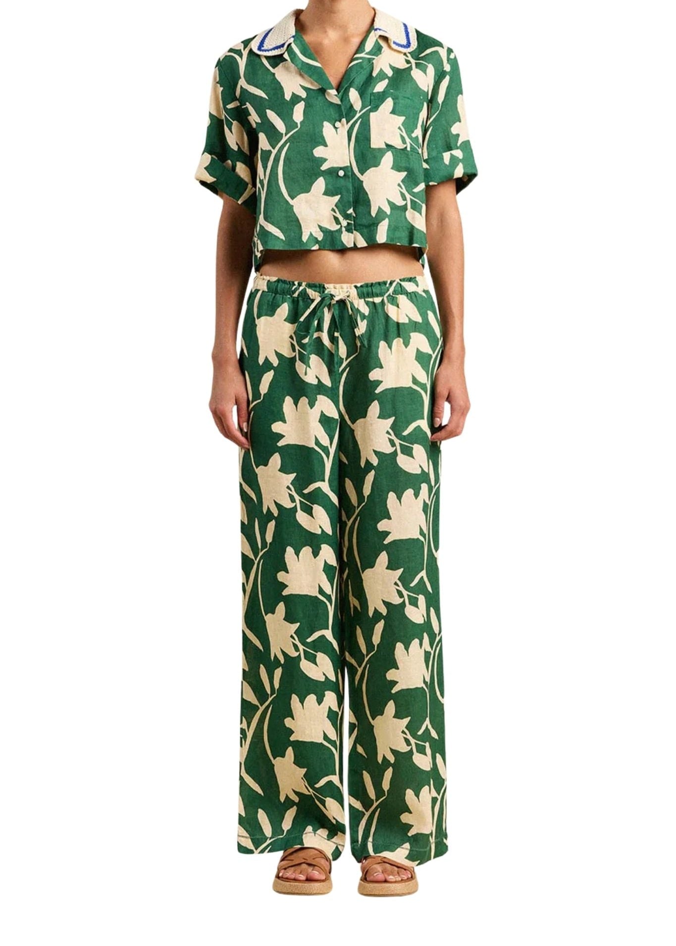 Trovata Vera Pant Madalena Floral - Vermillion