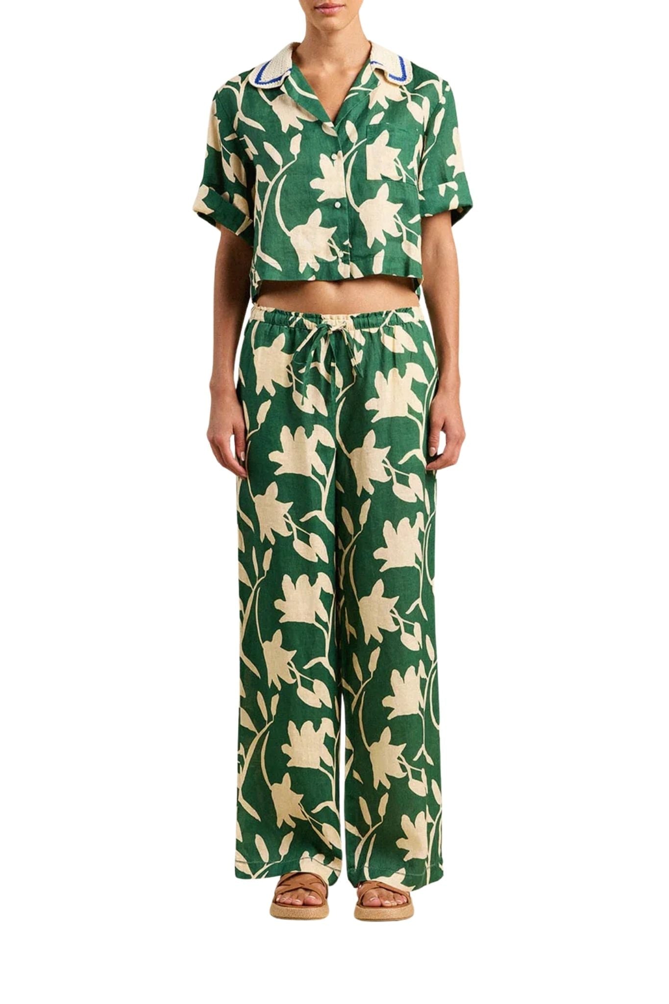 Trovata Vera Pant Madalena Floral - Vermillion