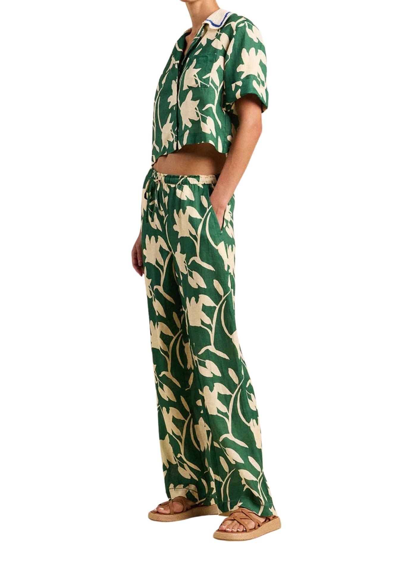 Trovata Vera Pant Madalena Floral - Vermillion
