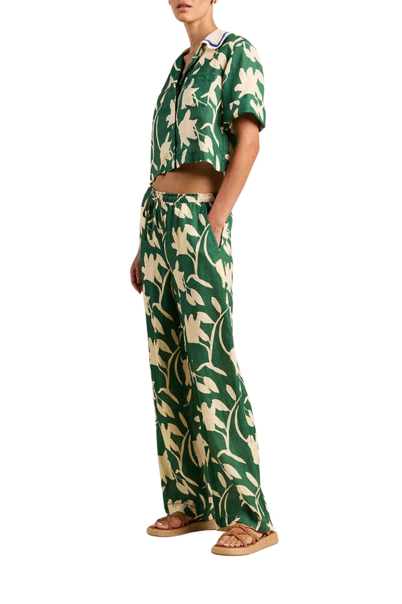 Trovata Vera Pant Madalena Floral - Vermillion