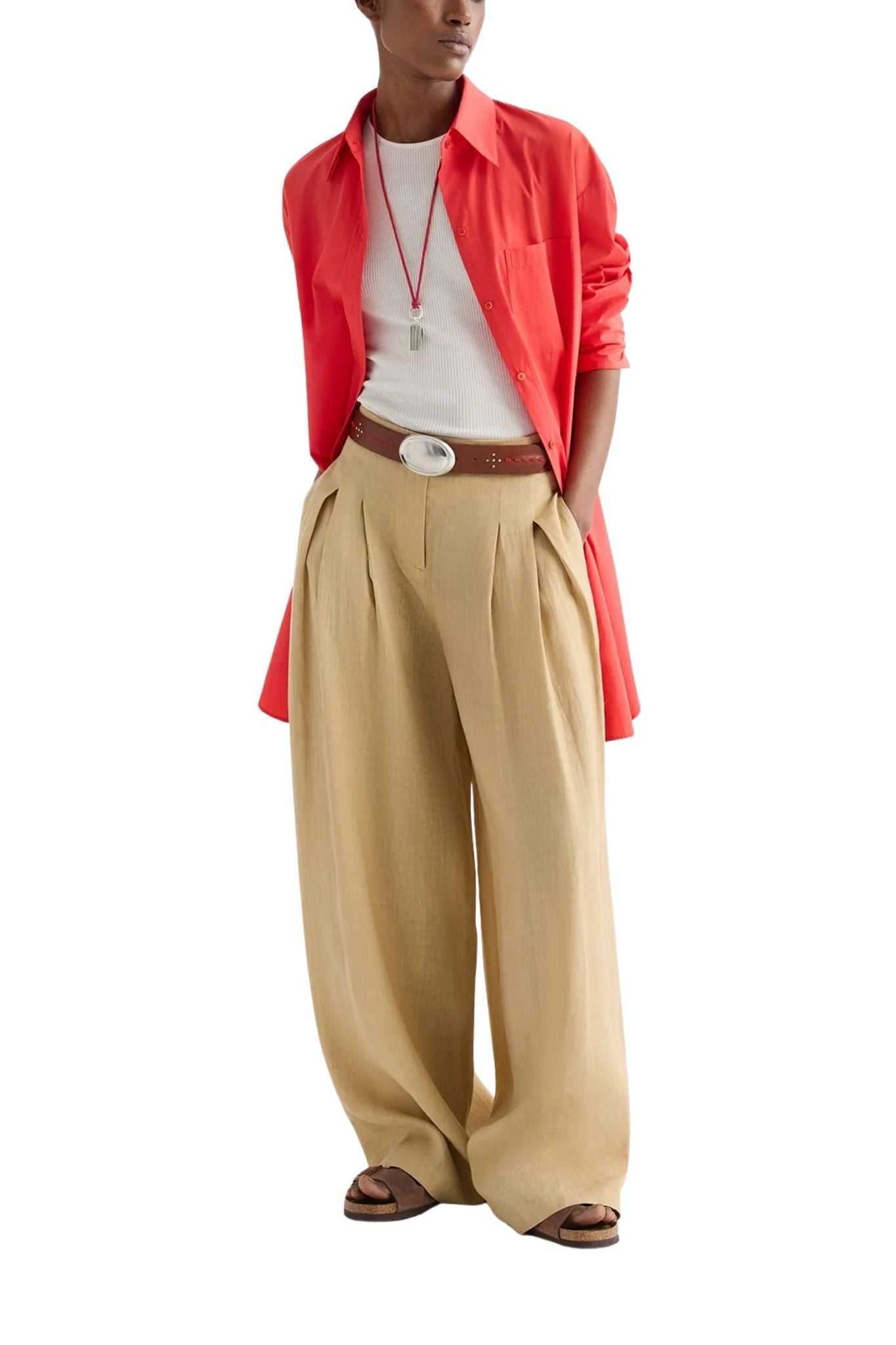 TWP Big Joe Shirt Dress - Vermillion