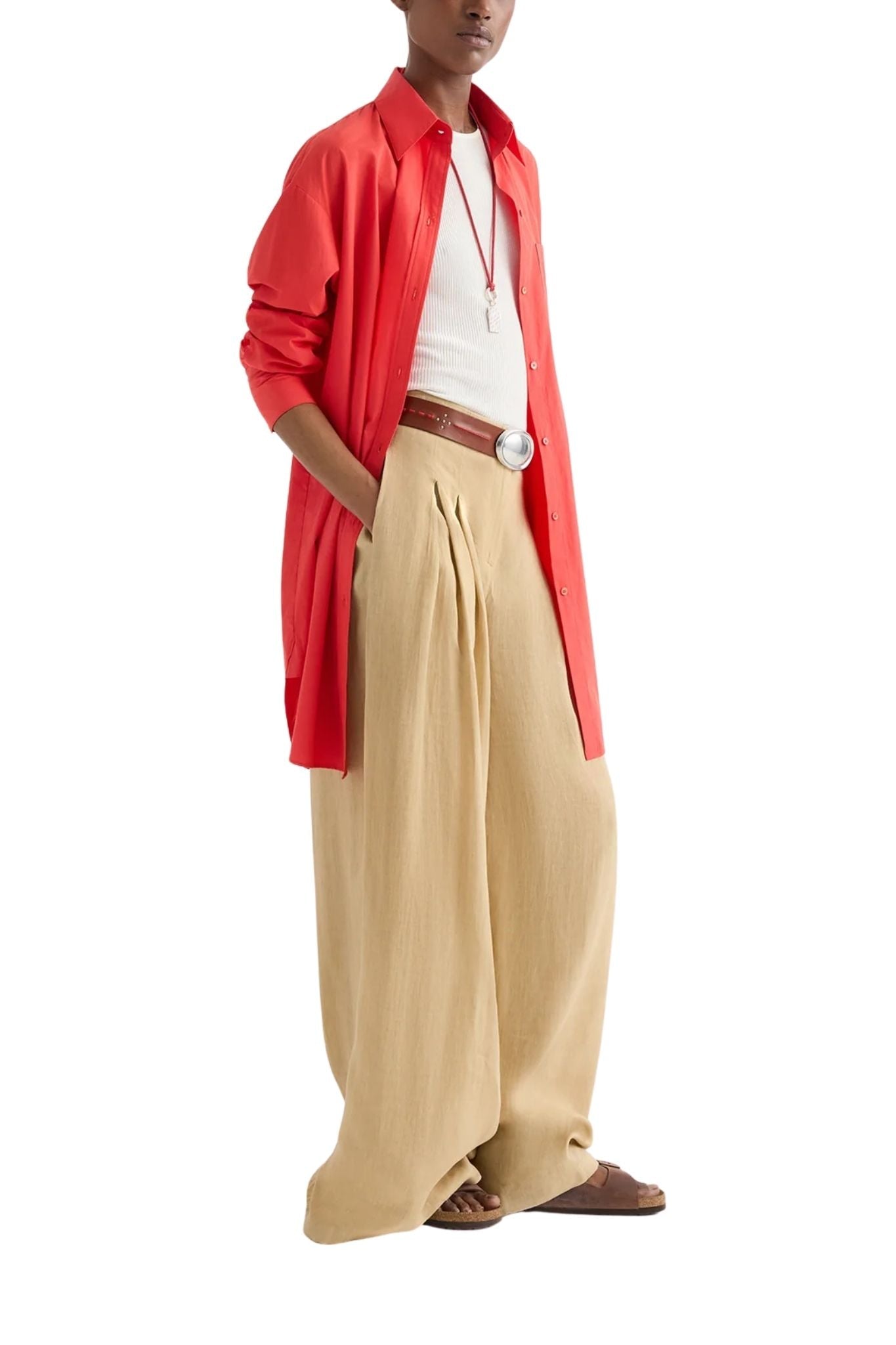 TWP Big Joe Shirt Dress - Vermillion