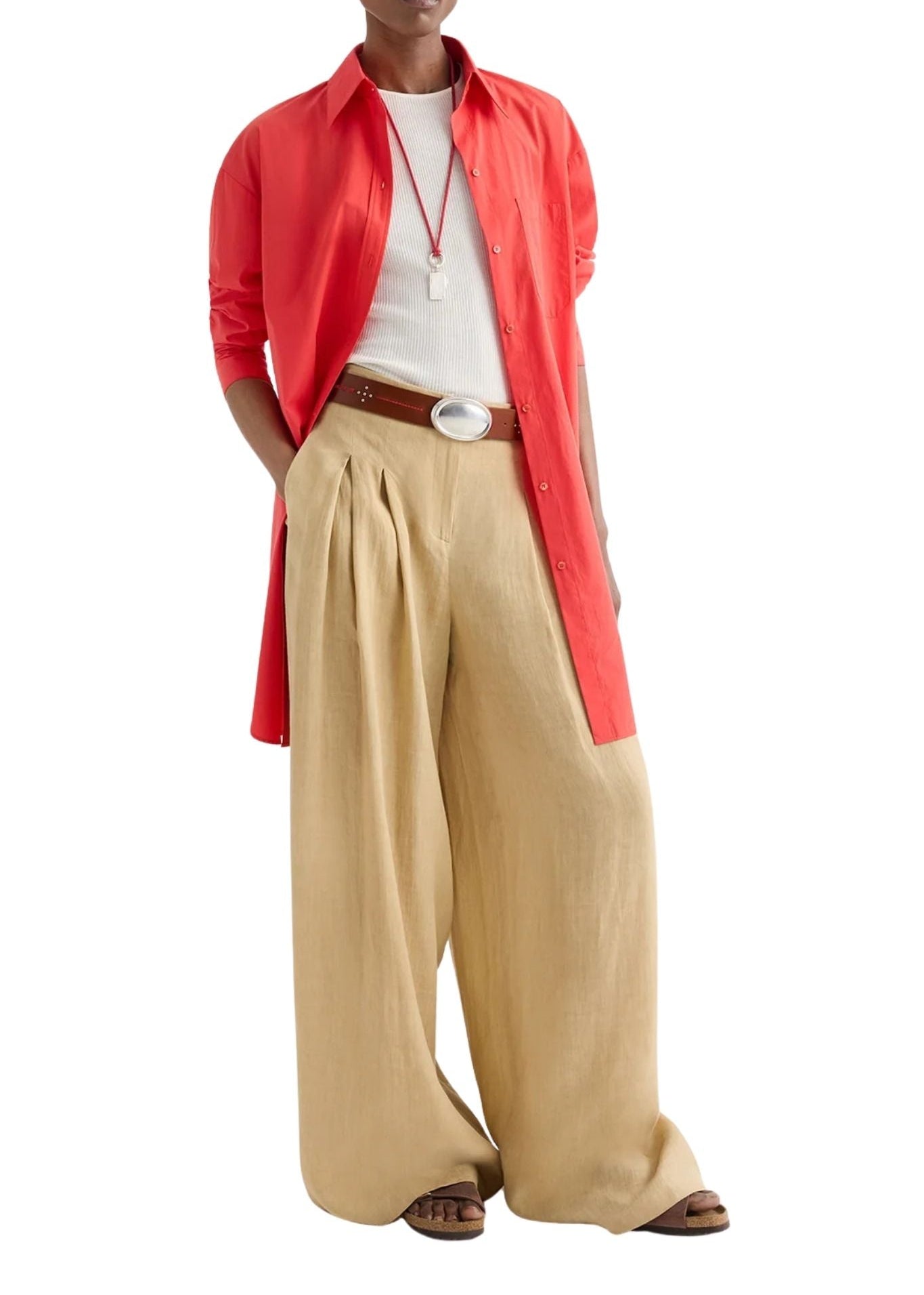 TWP Big Joe Shirt Dress - Vermillion