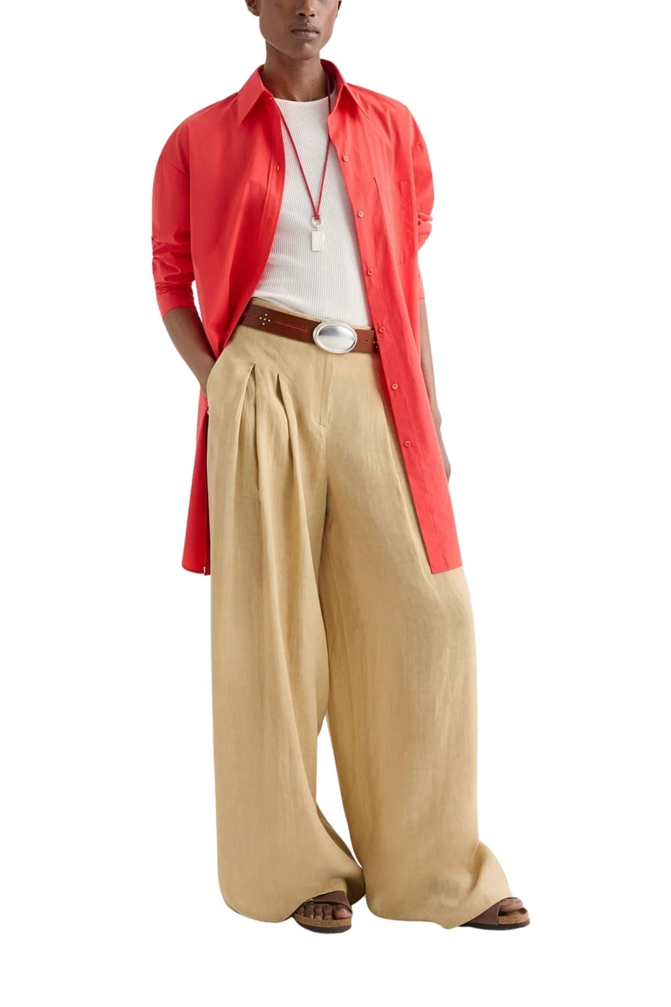 TWP Big Joe Shirt Dress - Vermillion