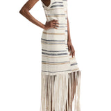 TWP Fringe Sleeveless Dress - Vermillion