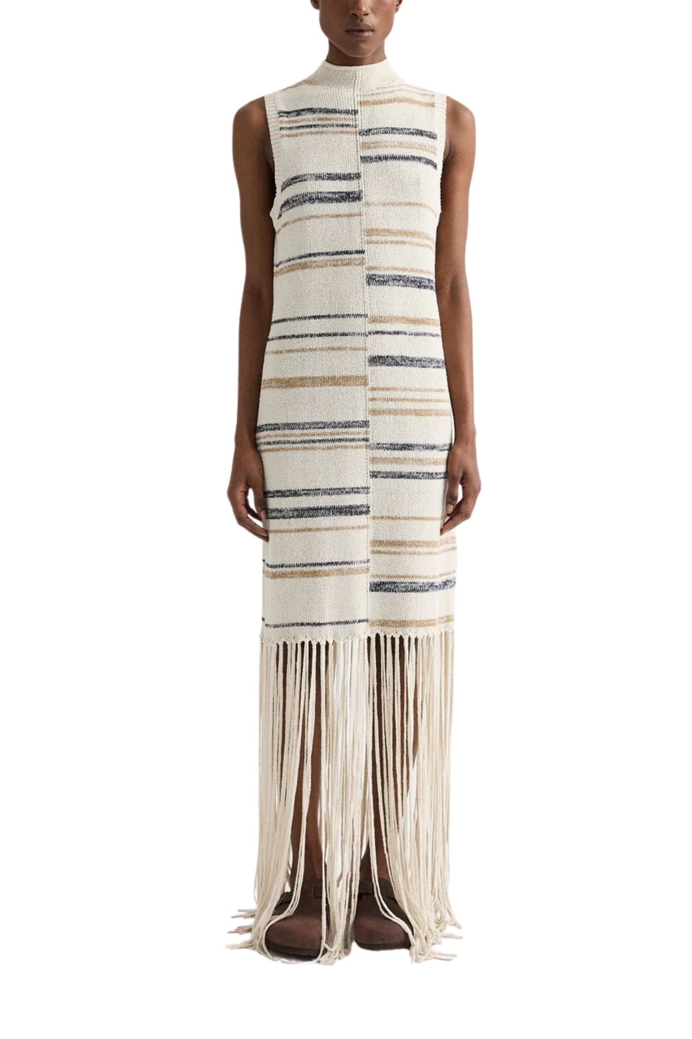 TWP Fringe Sleeveless Dress - Vermillion