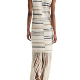 TWP Fringe Sleeveless Dress - Vermillion