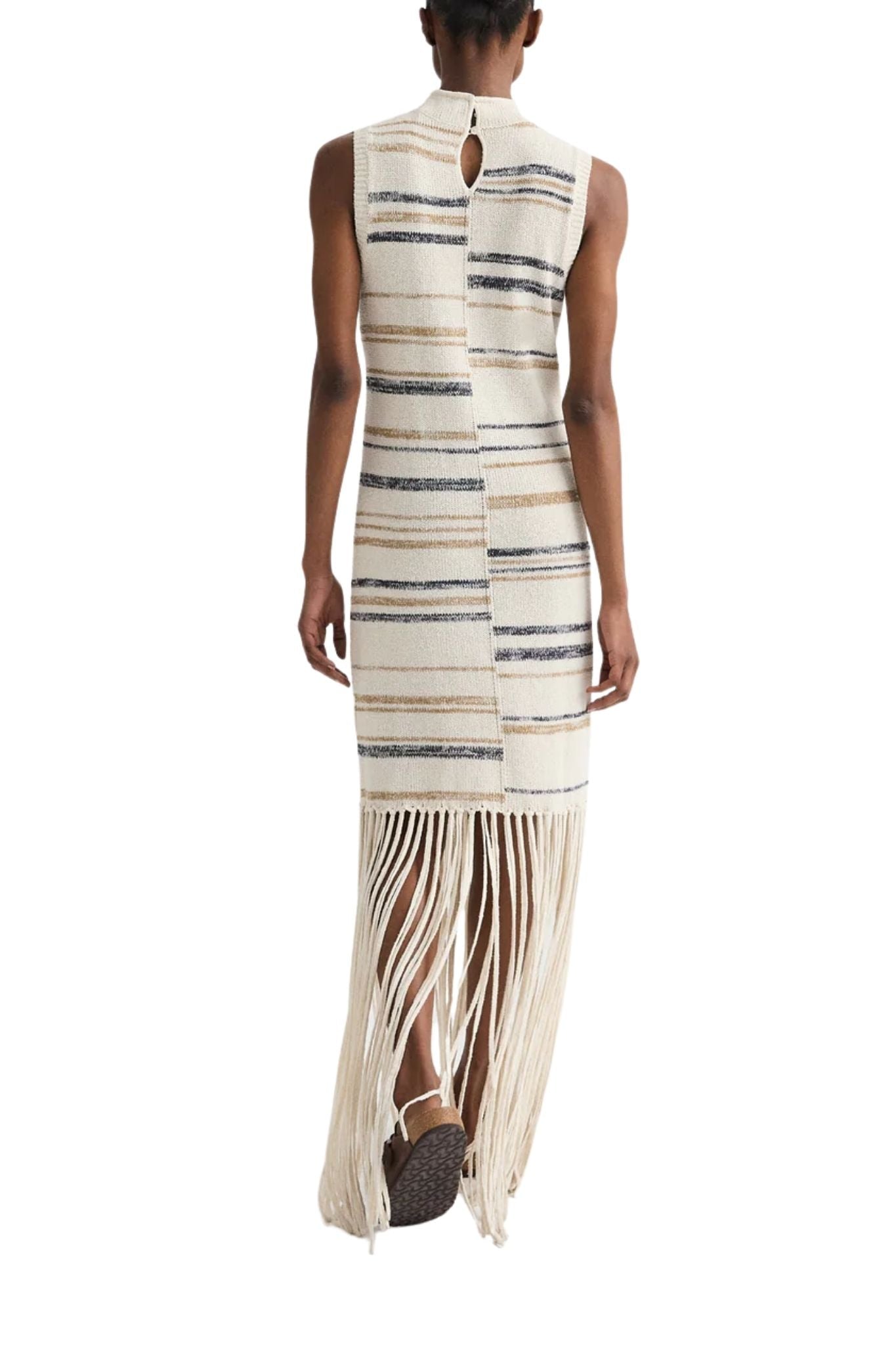 TWP Fringe Sleeveless Dress - Vermillion