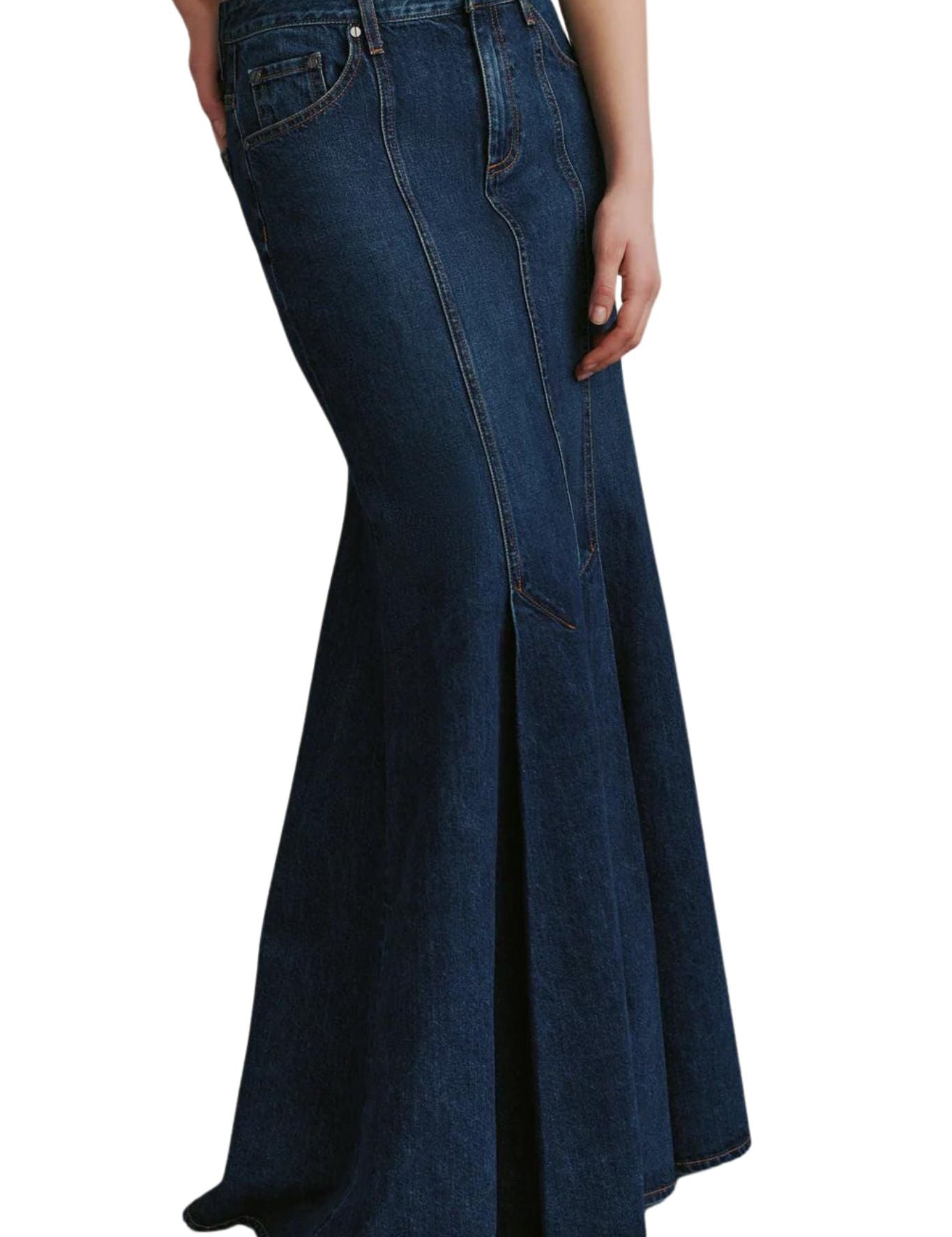 TWP Harley Denim Skirt - Vermillion