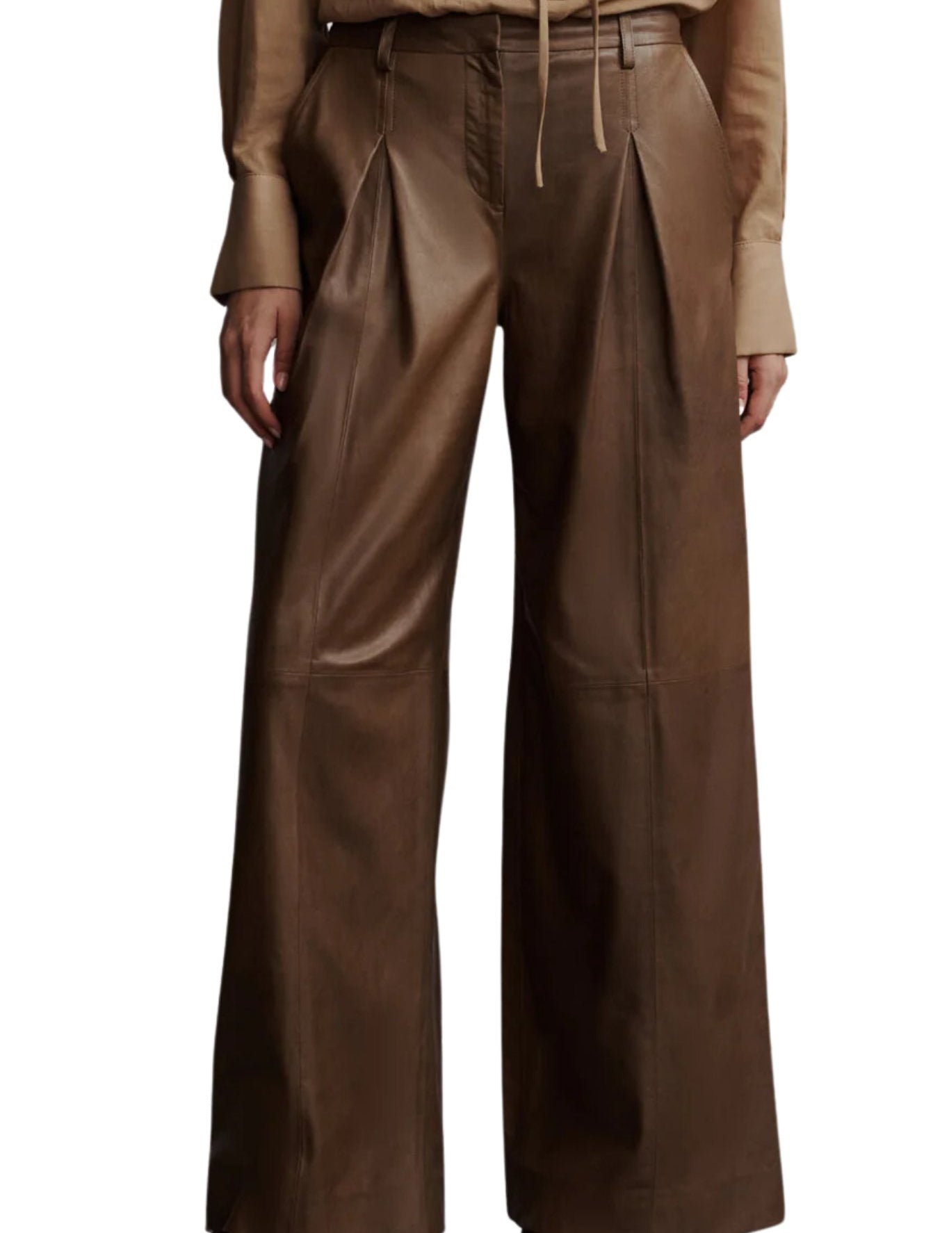 TWP Leather Sullivan Pants - Vermillion