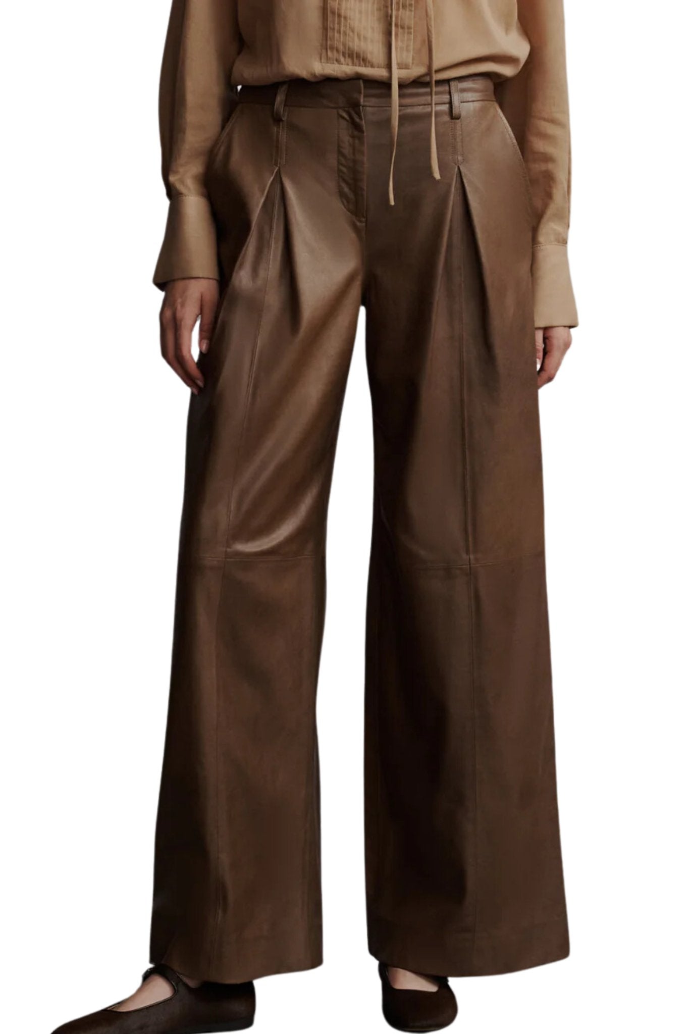 TWP Leather Sullivan Pants - Vermillion