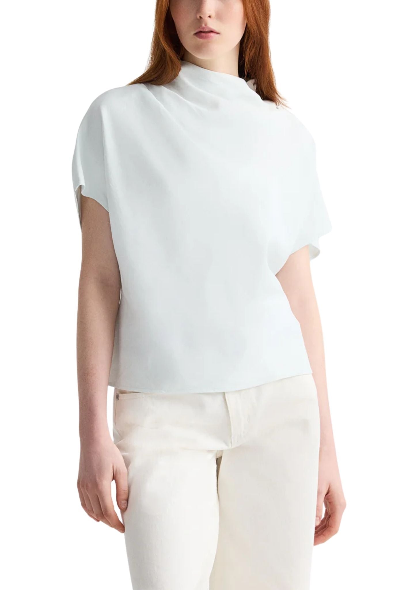 TWP Mock Neck Tee - Vermillion