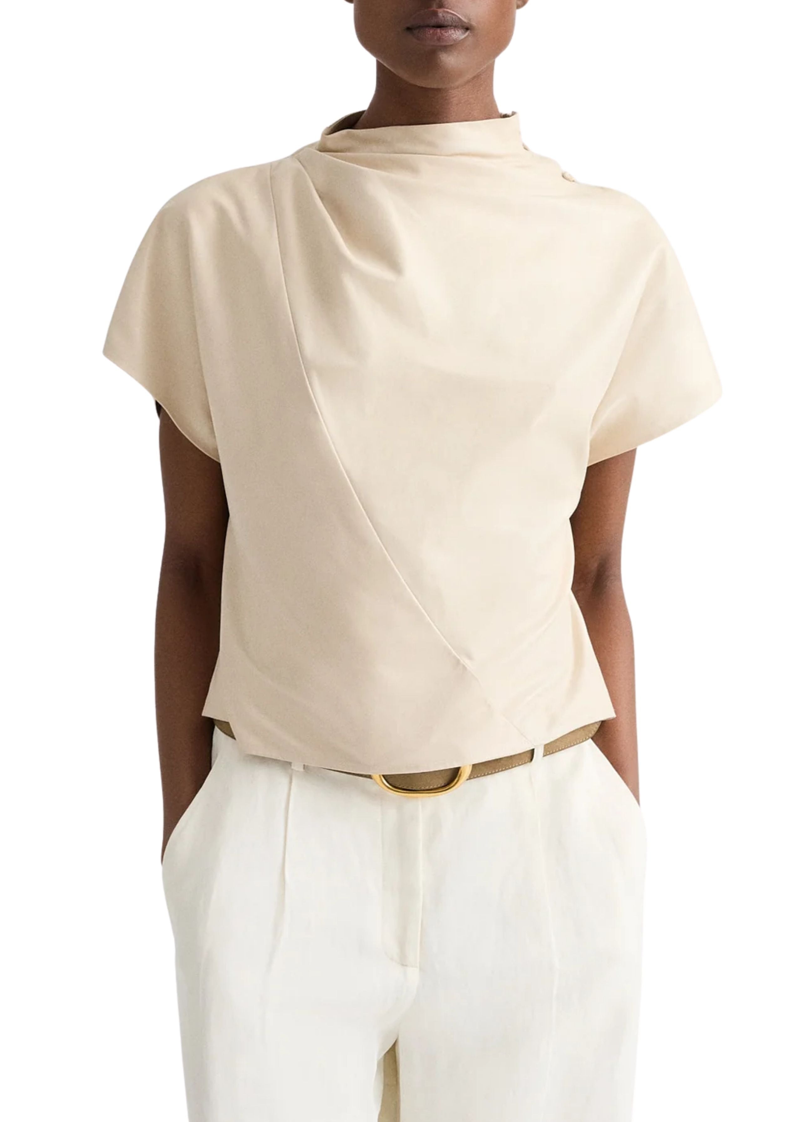 TWP Mock Neck Tee - Vermillion