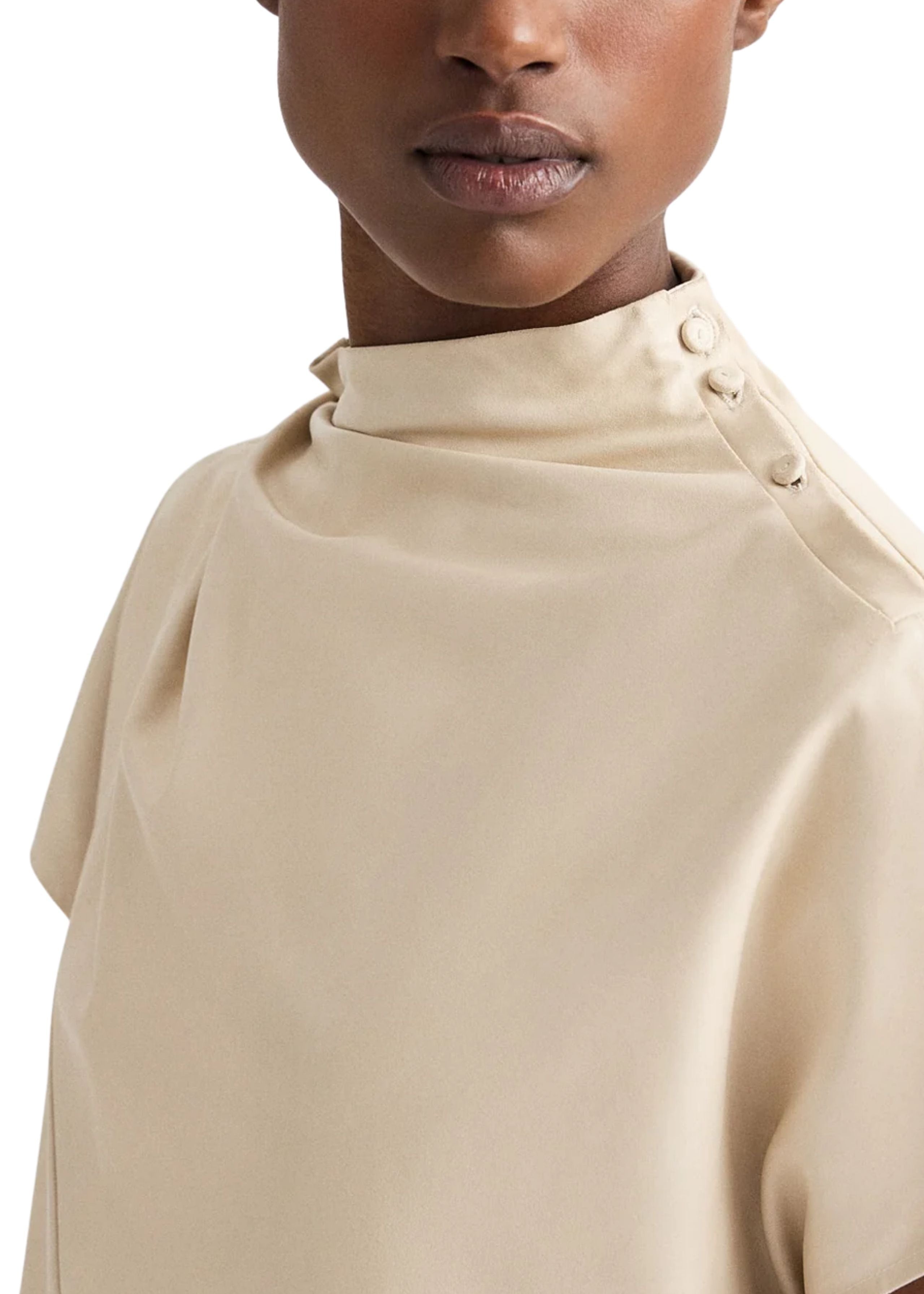 TWP Mock Neck Tee - Vermillion