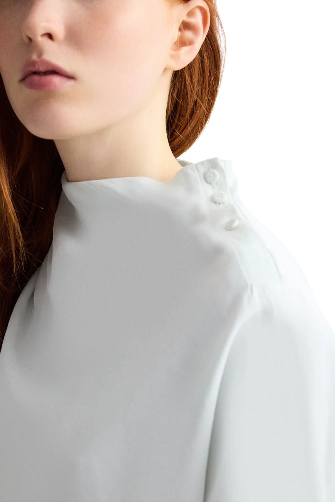 TWP Mock Neck Tee - Vermillion
