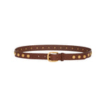 TWP Narrow Nailhead Belt - Vermillion