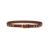 TWP Narrow Nailhead Belt - Vermillion