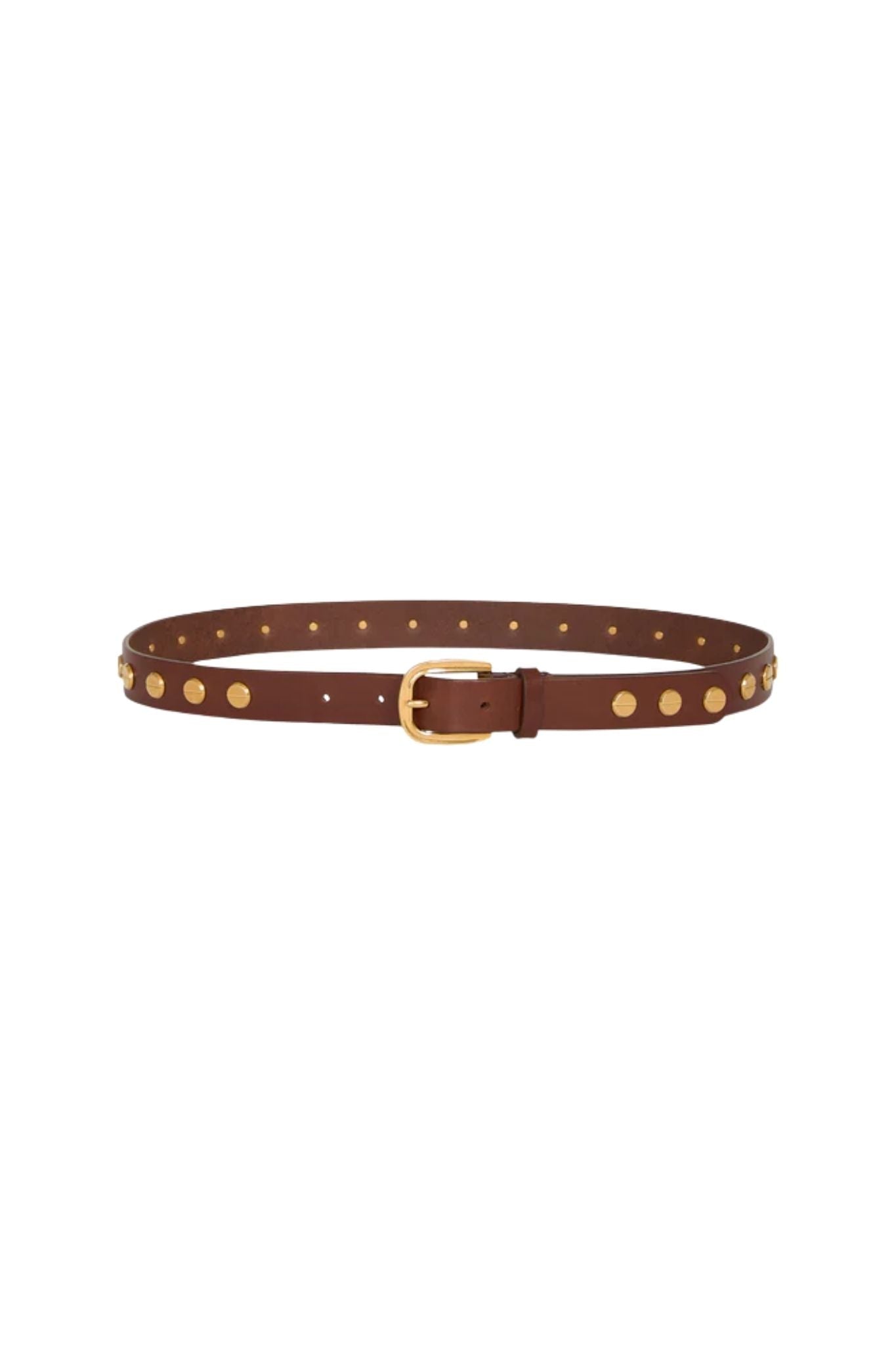TWP Narrow Nailhead Belt - Vermillion