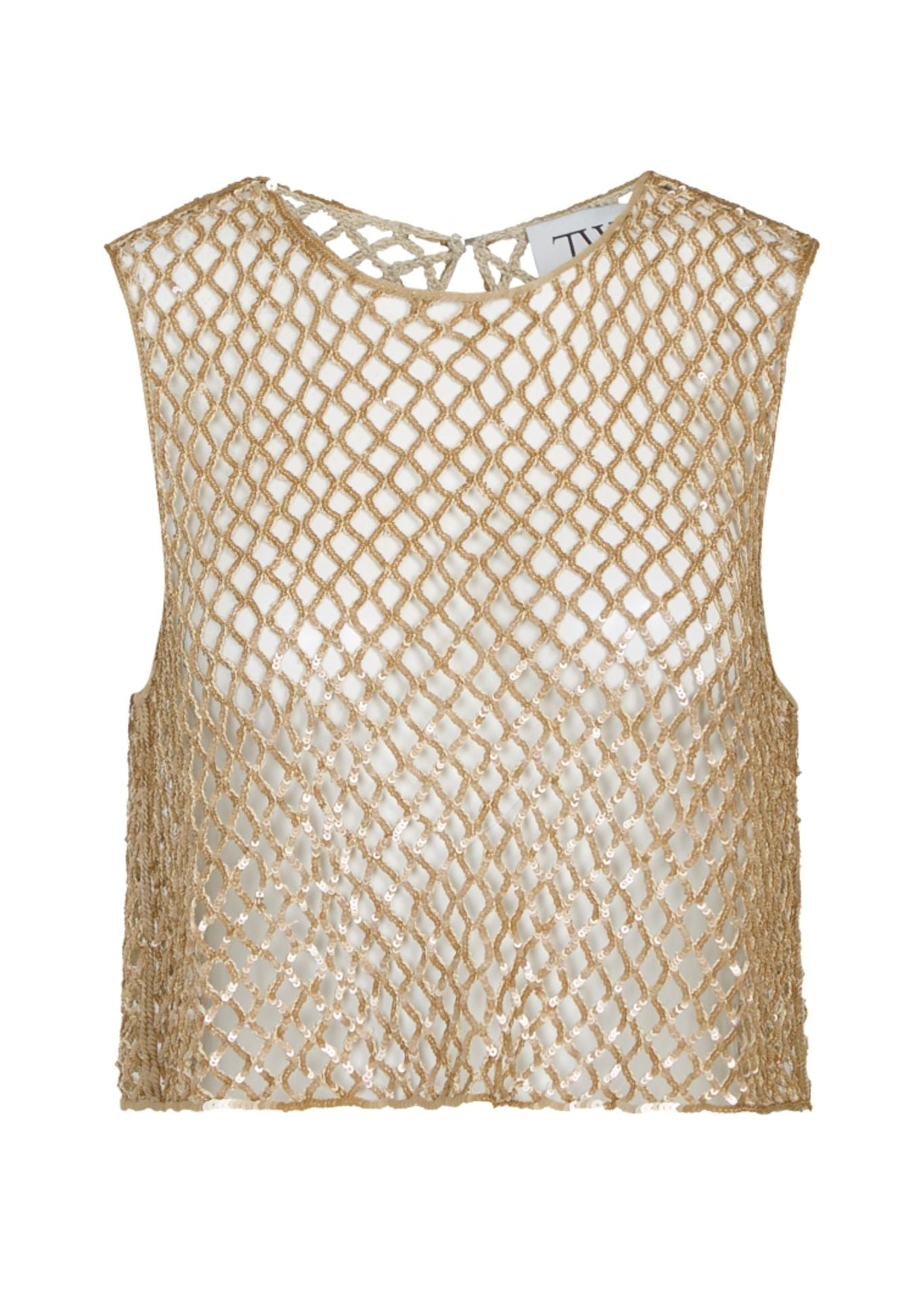 TWP Sequined Muscle Tee - Vermillion