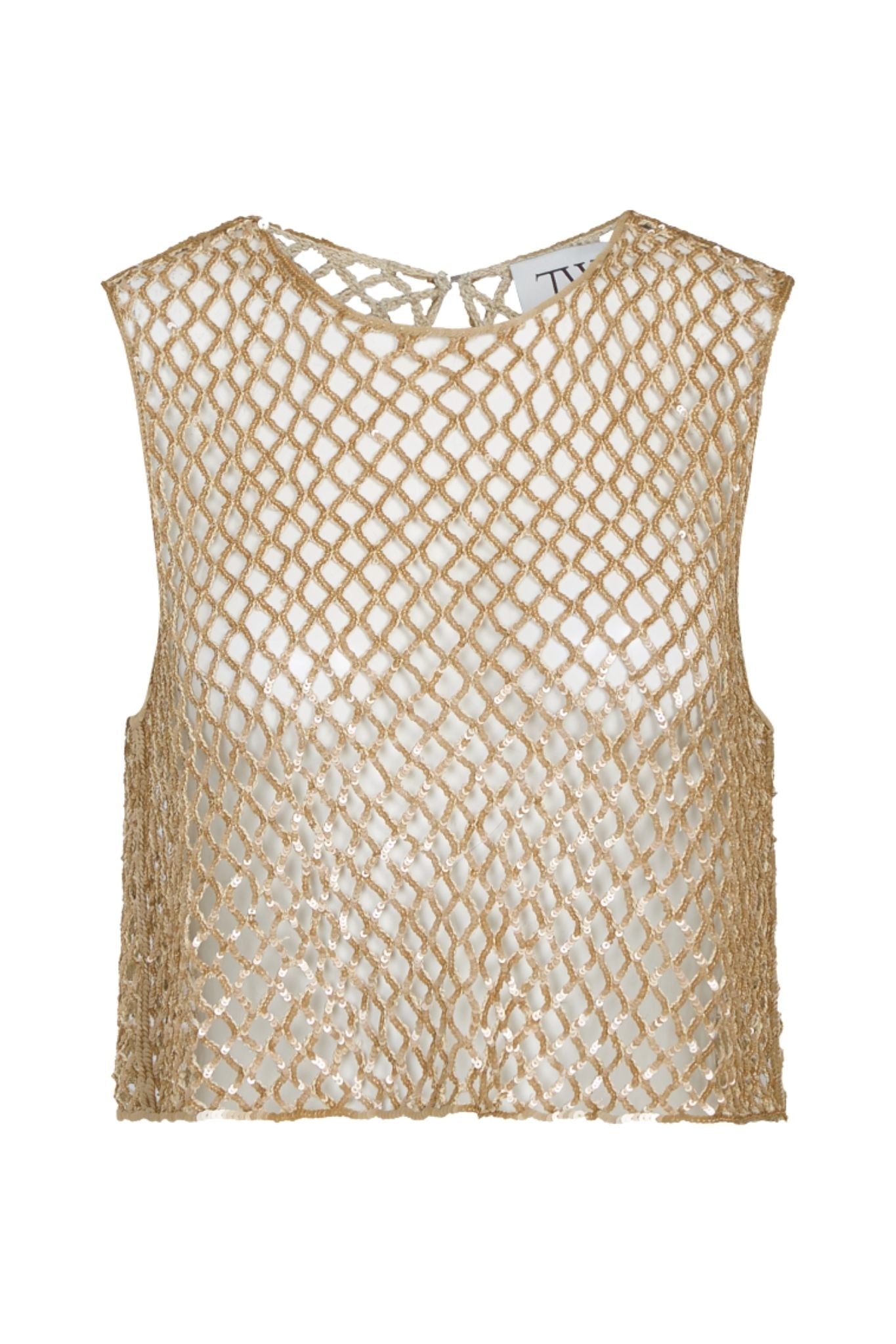 TWP Sequined Muscle Tee - Vermillion